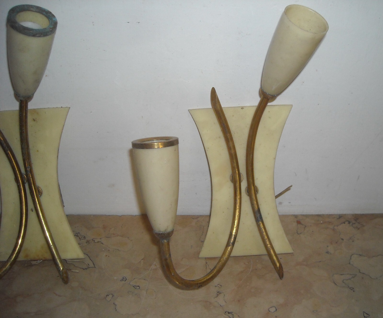 Coppia Di Lampade Da Parete Appliques, Design Italiano Del Novecento