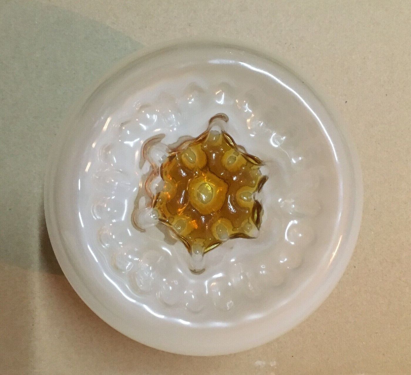 Coppa Per Lampada In Vetro Di Murano Con Introflessioni