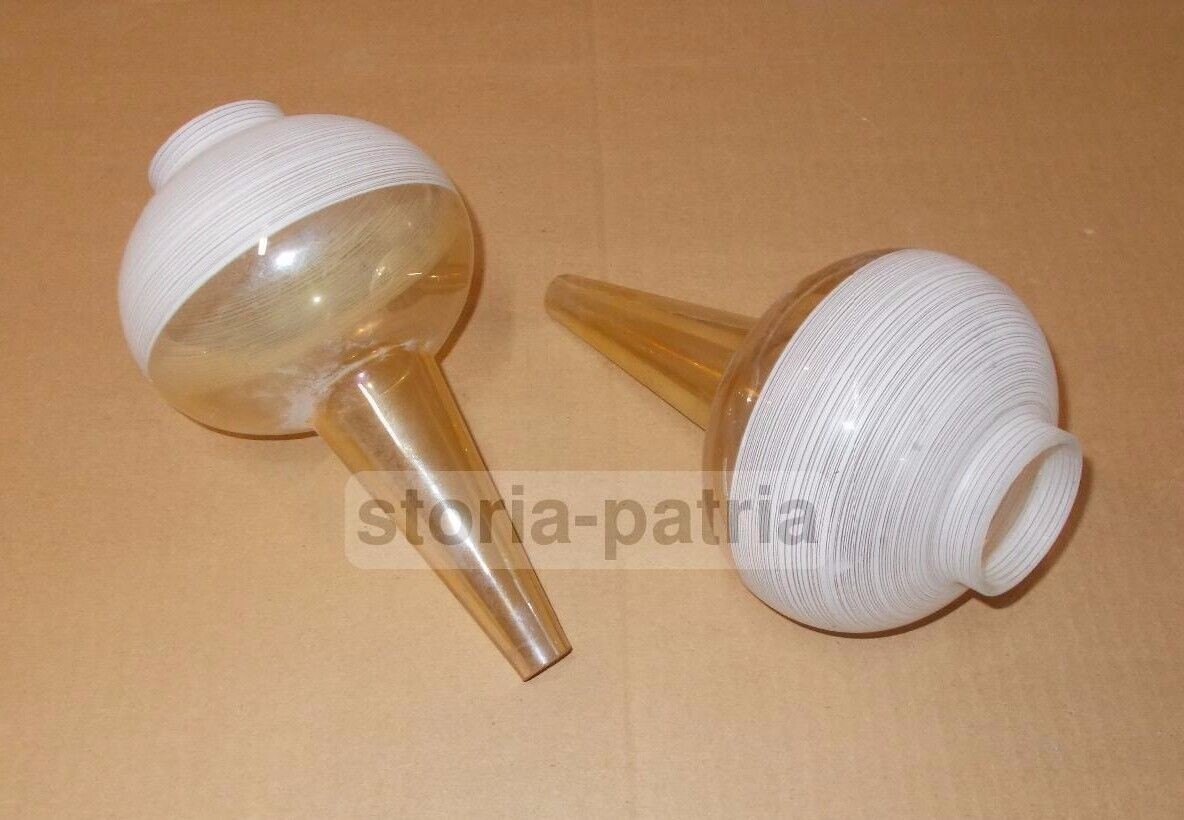 Lampade, Lampadari, Accessori: Coppia Di Coppe Vitree, Insolito Modellato, Novecento