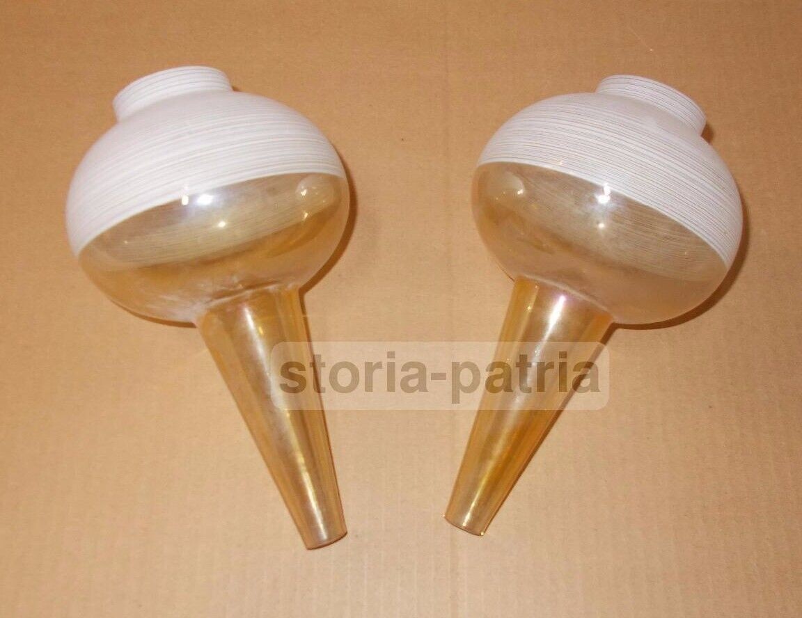Lampade, Lampadari, Accessori: Coppia Di Coppe Vitree, Insolito Modellato, Novecento