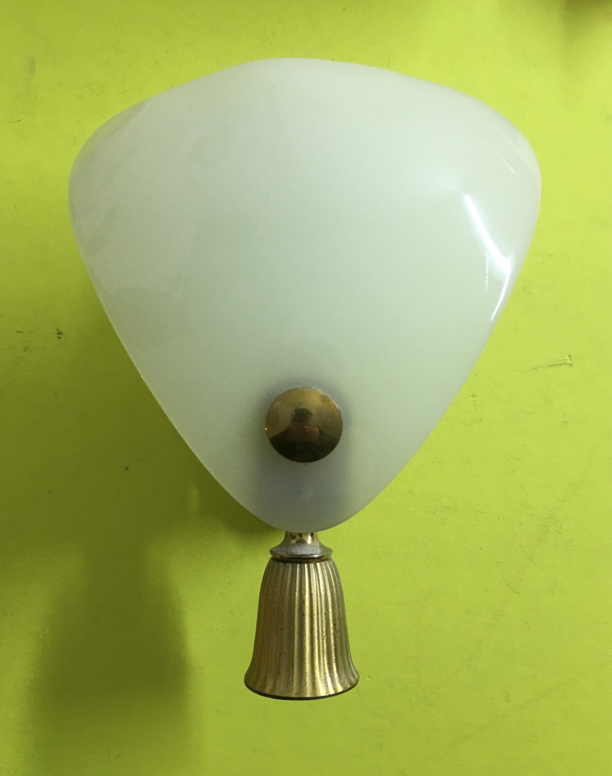 Arti Decorative Del '900   Coppia Di Appliques   Ventole In Vetro Opalescente   Anni '60