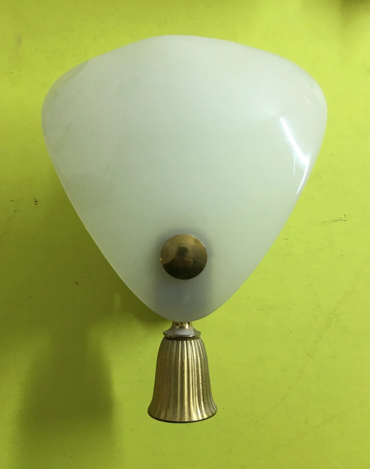 20th-Century Decorative Arts: Pair of Appliques, Opalescent Glass Shades, 1960s