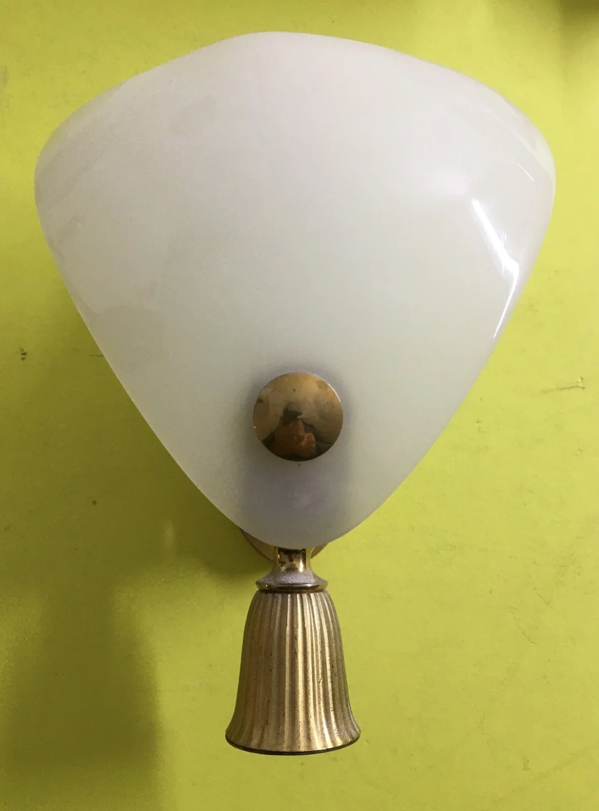 20th-Century Decorative Arts: Pair of Appliques, Opalescent Glass Shades, 1960s