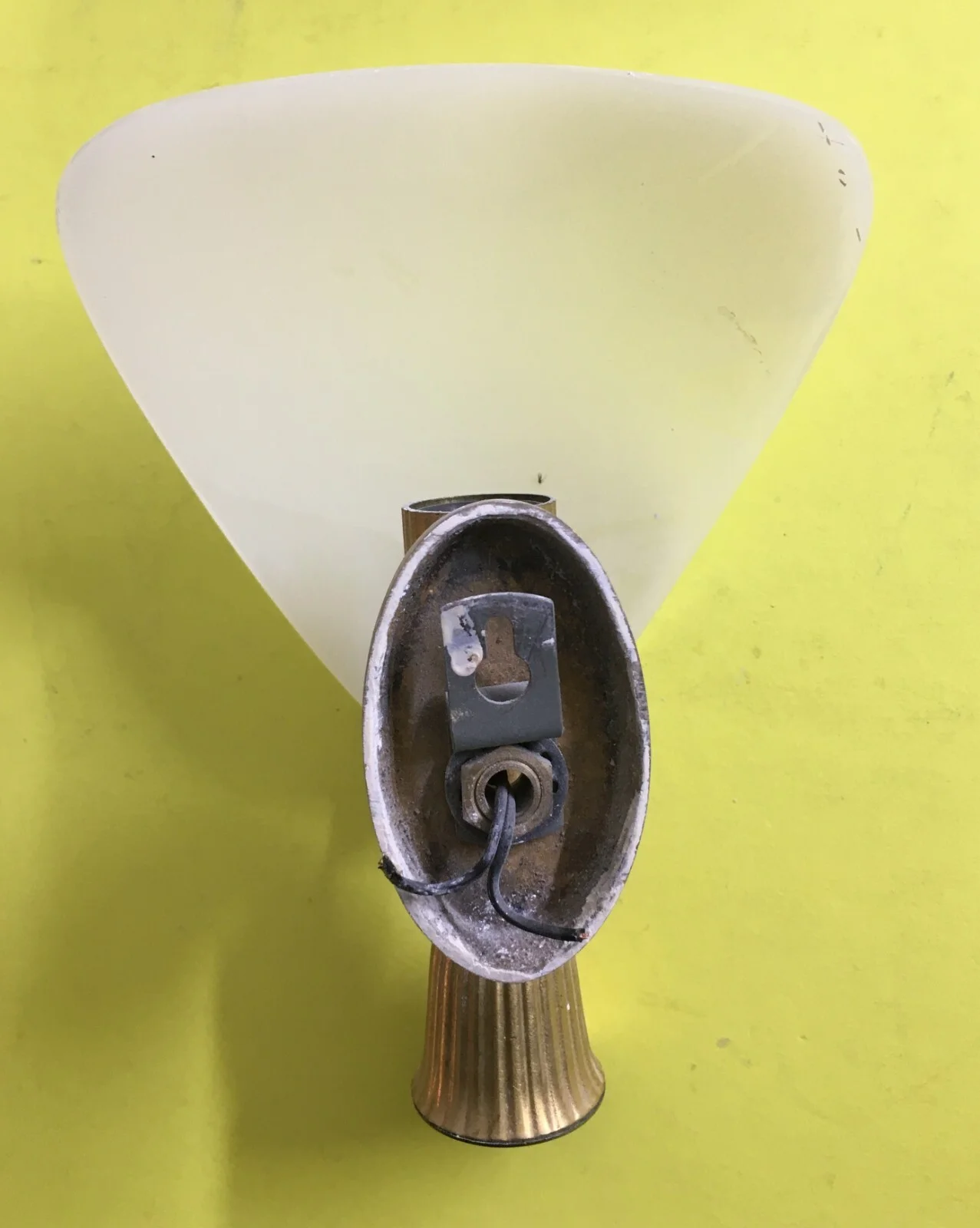 20th-Century Decorative Arts: Pair of Appliques, Opalescent Glass Shades, 1960s