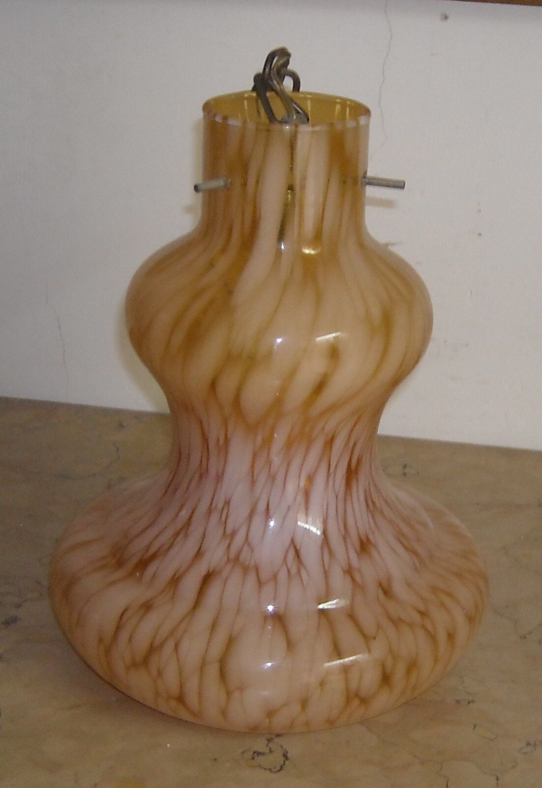 Lampada A Sospensione In Vetro Opalescente (modernariato)