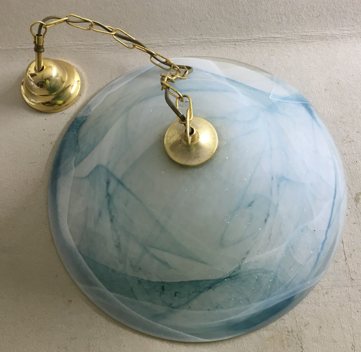Lampada A Sospensione In Vetro Artistico Stile Murano, Anni '80