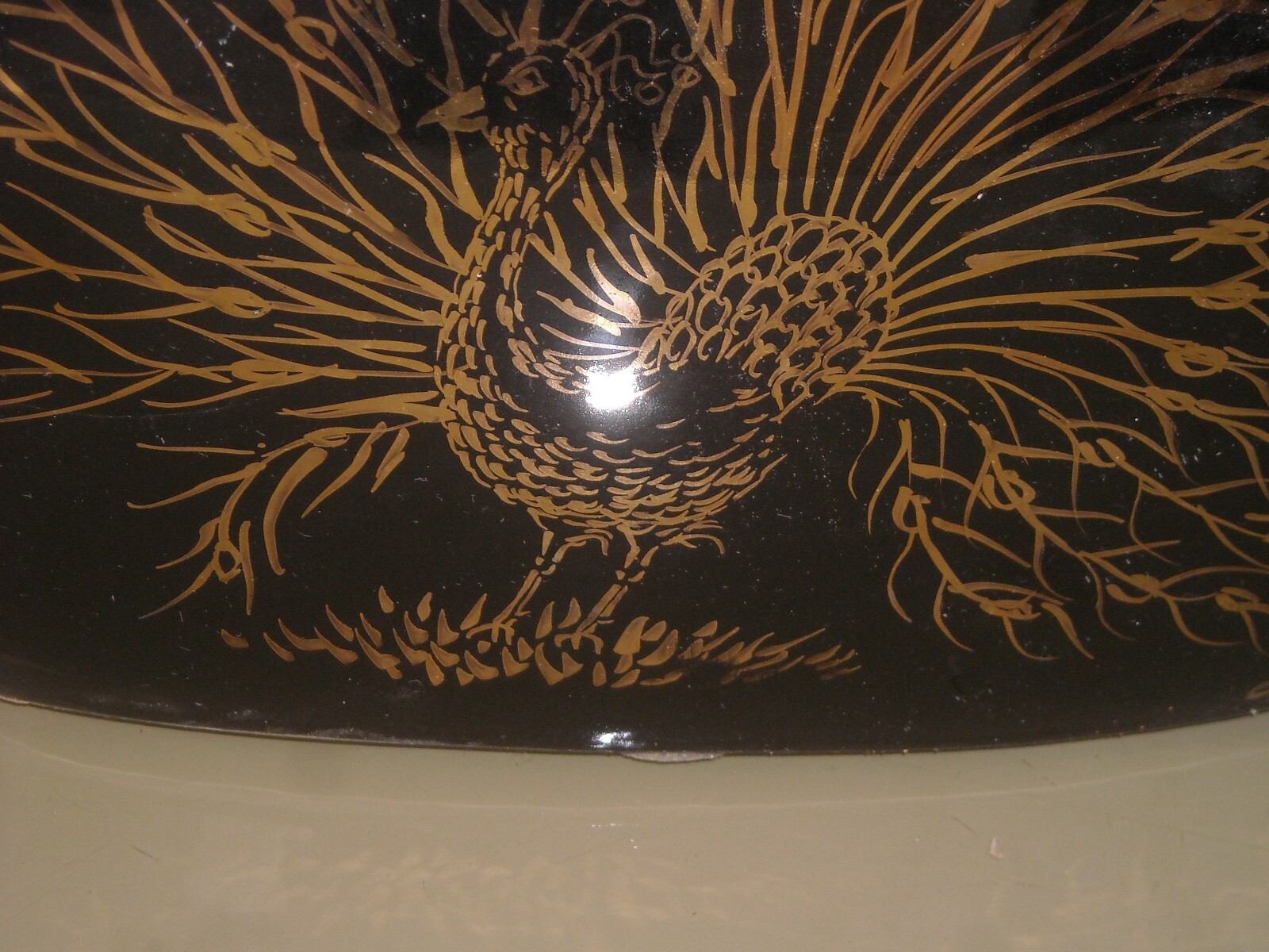 Lampada Da Tavolo Decorativa In Ceramica Dipinta Con Pavone Afrodite