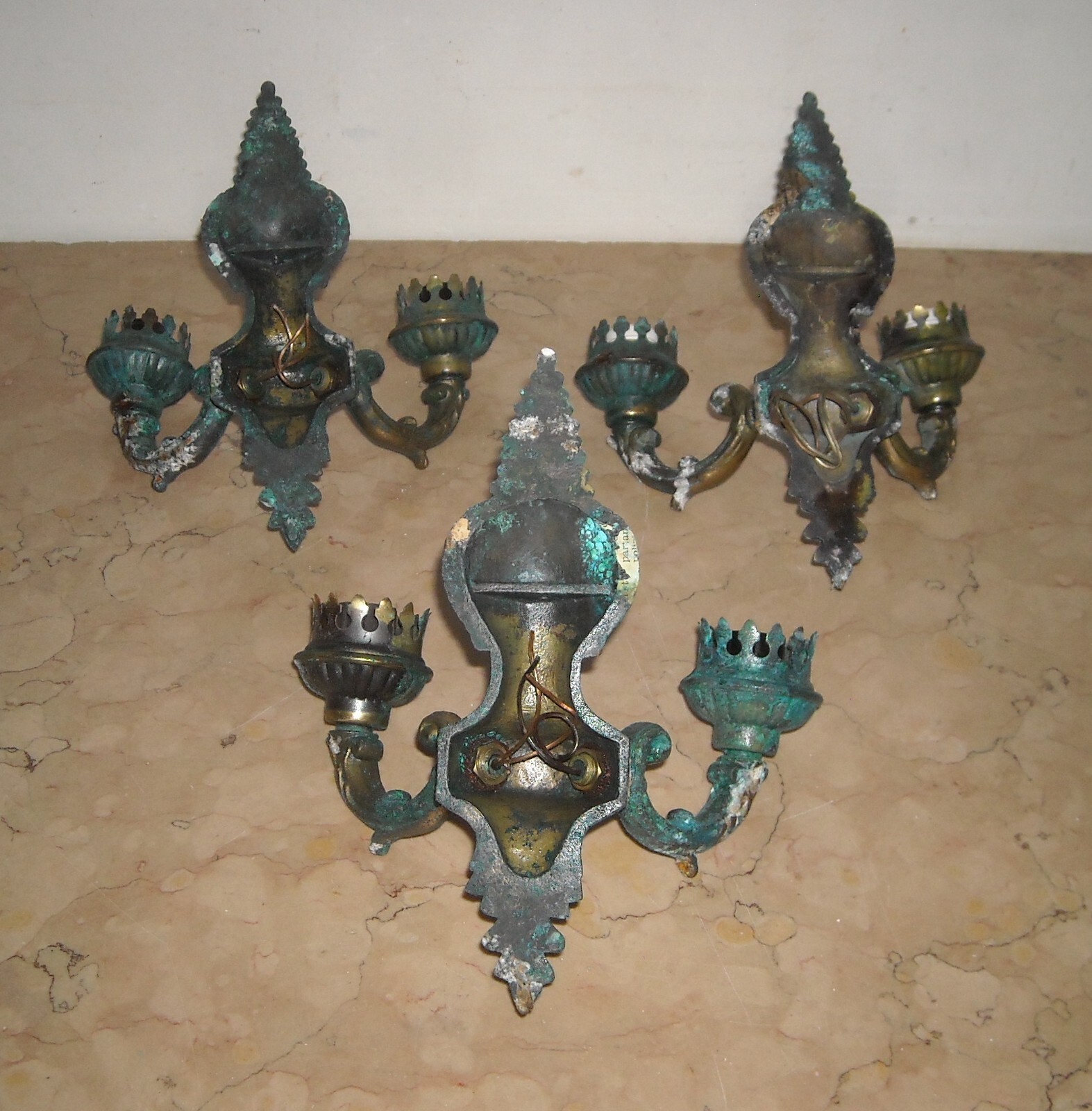 Set Di Quattro Lampade Da Parete Decorative (appliques) A Motivi Vegetali