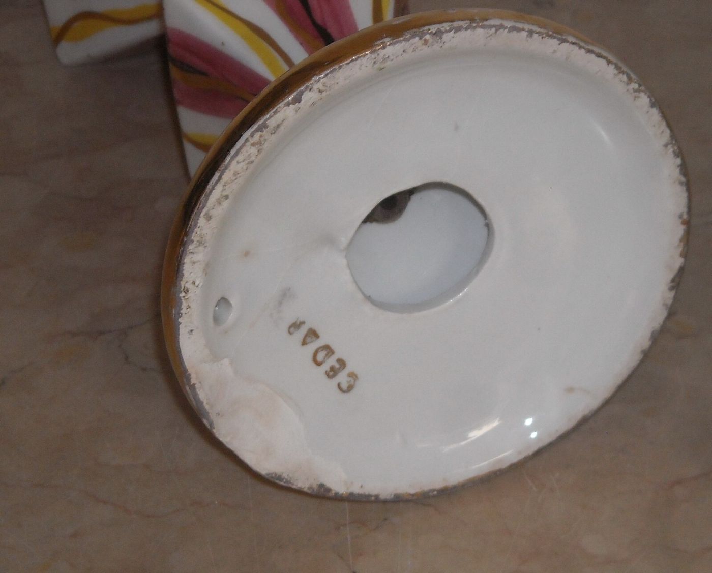 Lampada In Ceramica Policroma Con Dorature CEDAP