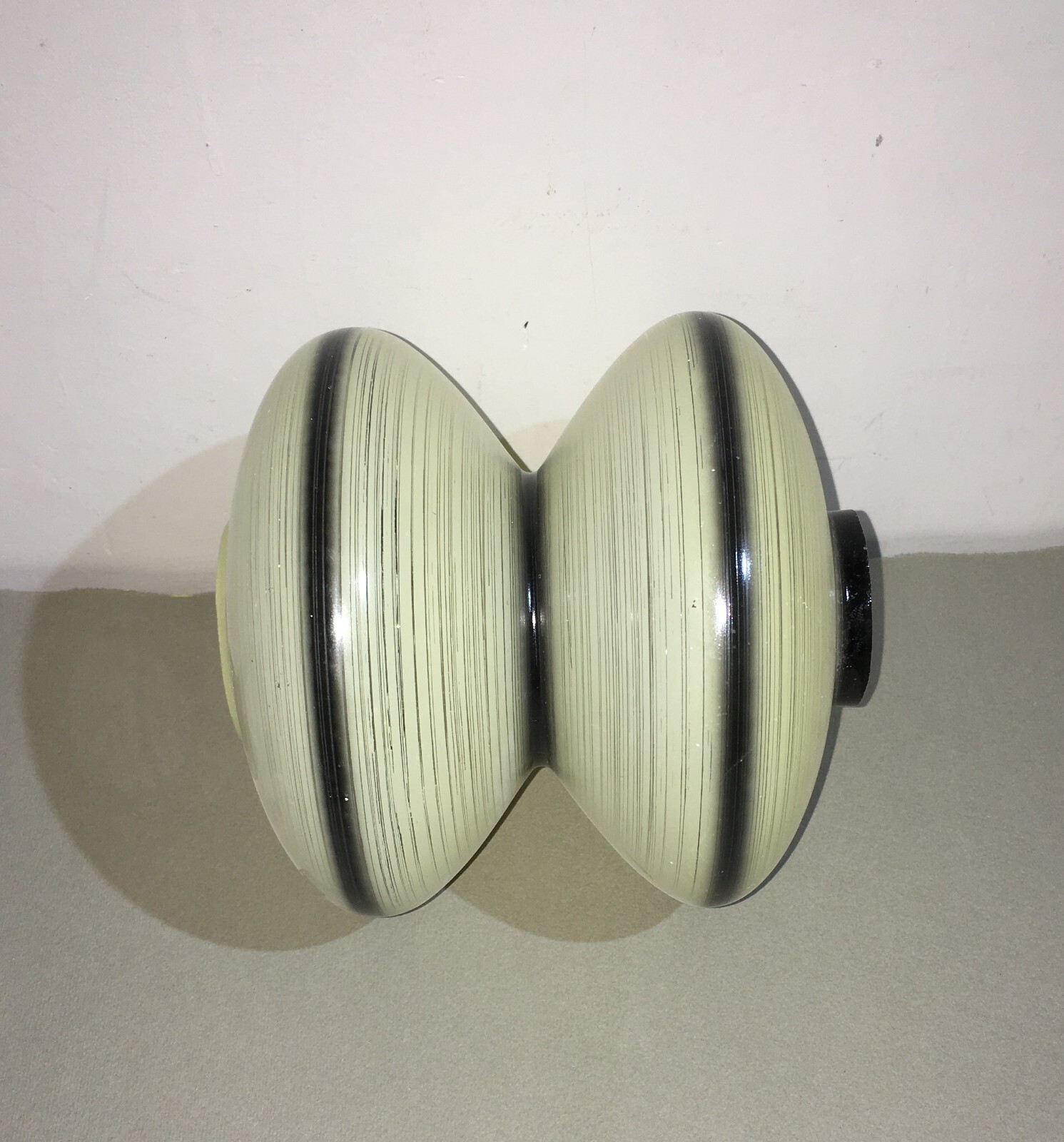 Lampade E Lampadari: Coppa Vitrea Decorata A Clessidra, d'Epoca