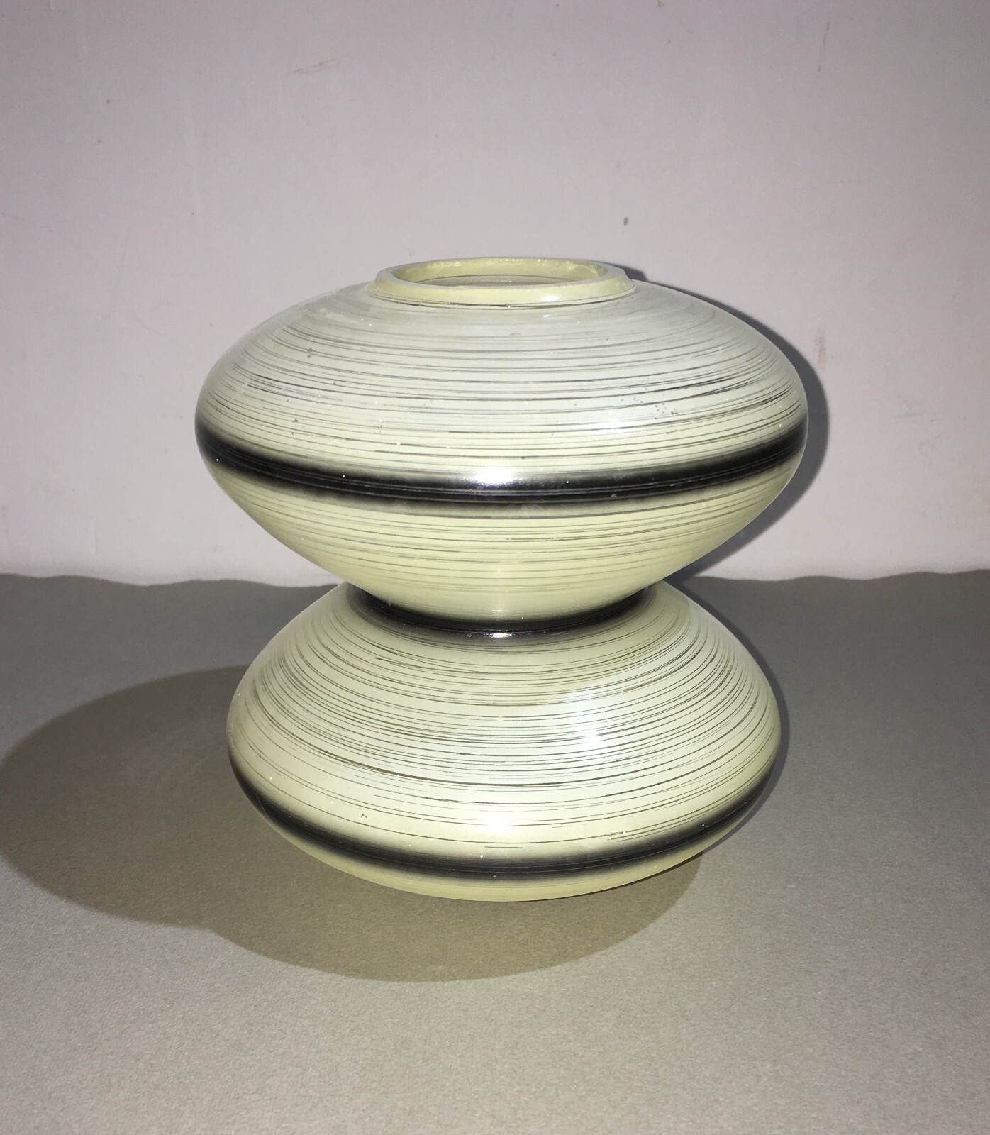 Lampade E Lampadari: Coppa Vitrea Decorata A Clessidra, d'Epoca