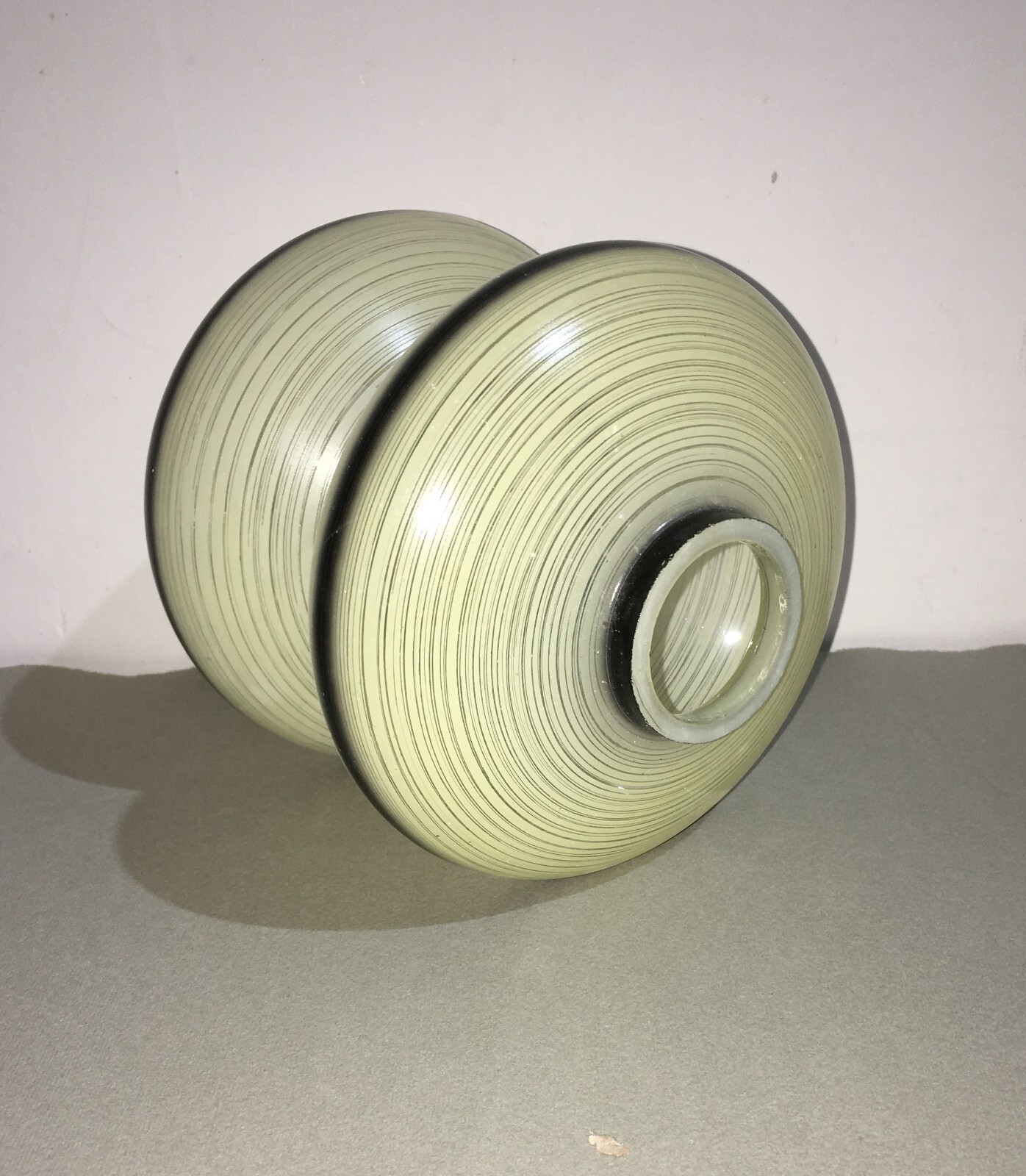 Lampade E Lampadari: Coppa Vitrea Decorata A Clessidra, d'Epoca