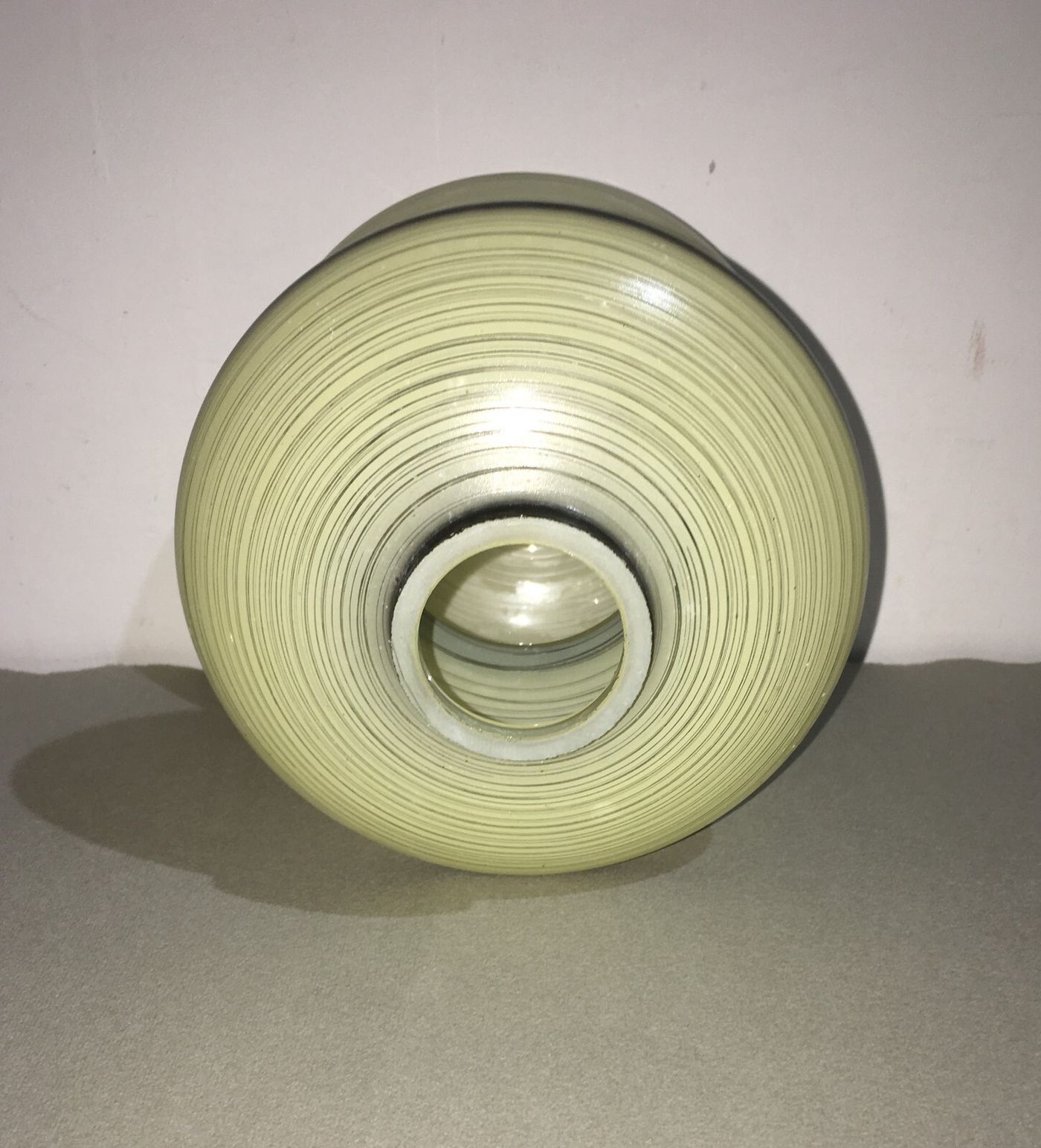 Lampade E Lampadari: Coppa Vitrea Decorata A Clessidra, d'Epoca