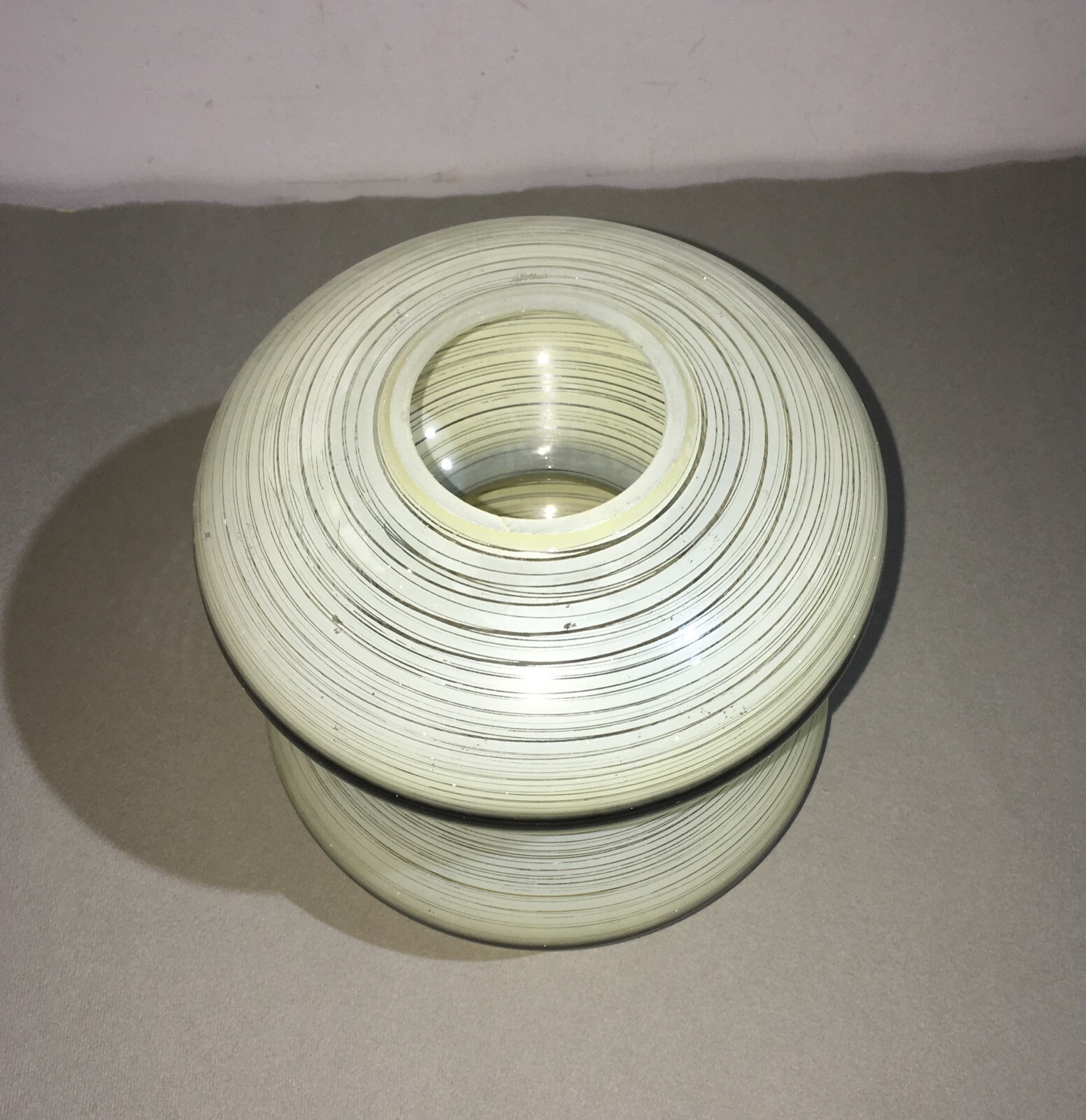 Lampade E Lampadari: Coppa Vitrea Decorata A Clessidra, d'Epoca