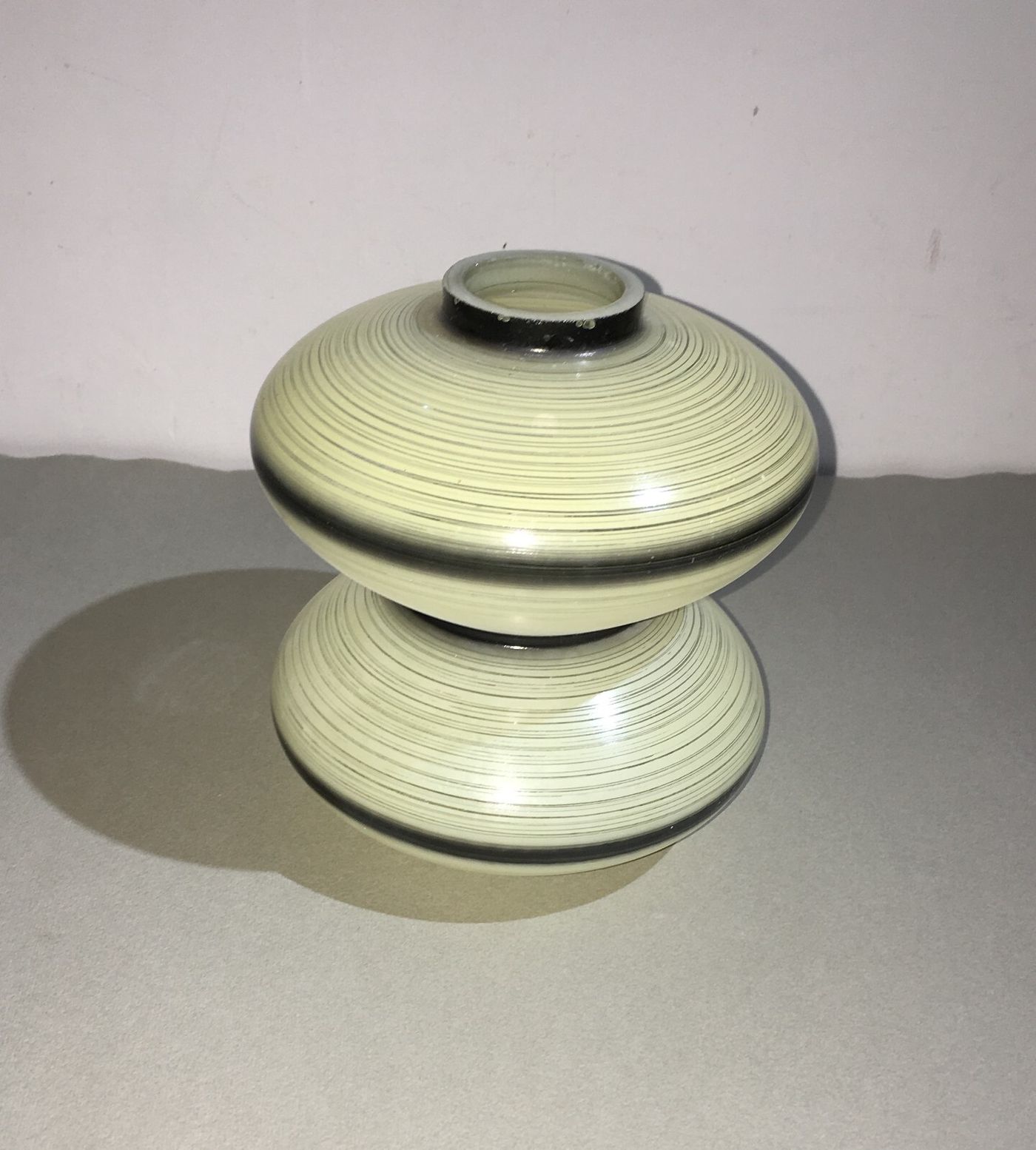 Lampade E Lampadari: Coppa Vitrea Decorata A Clessidra, d'Epoca