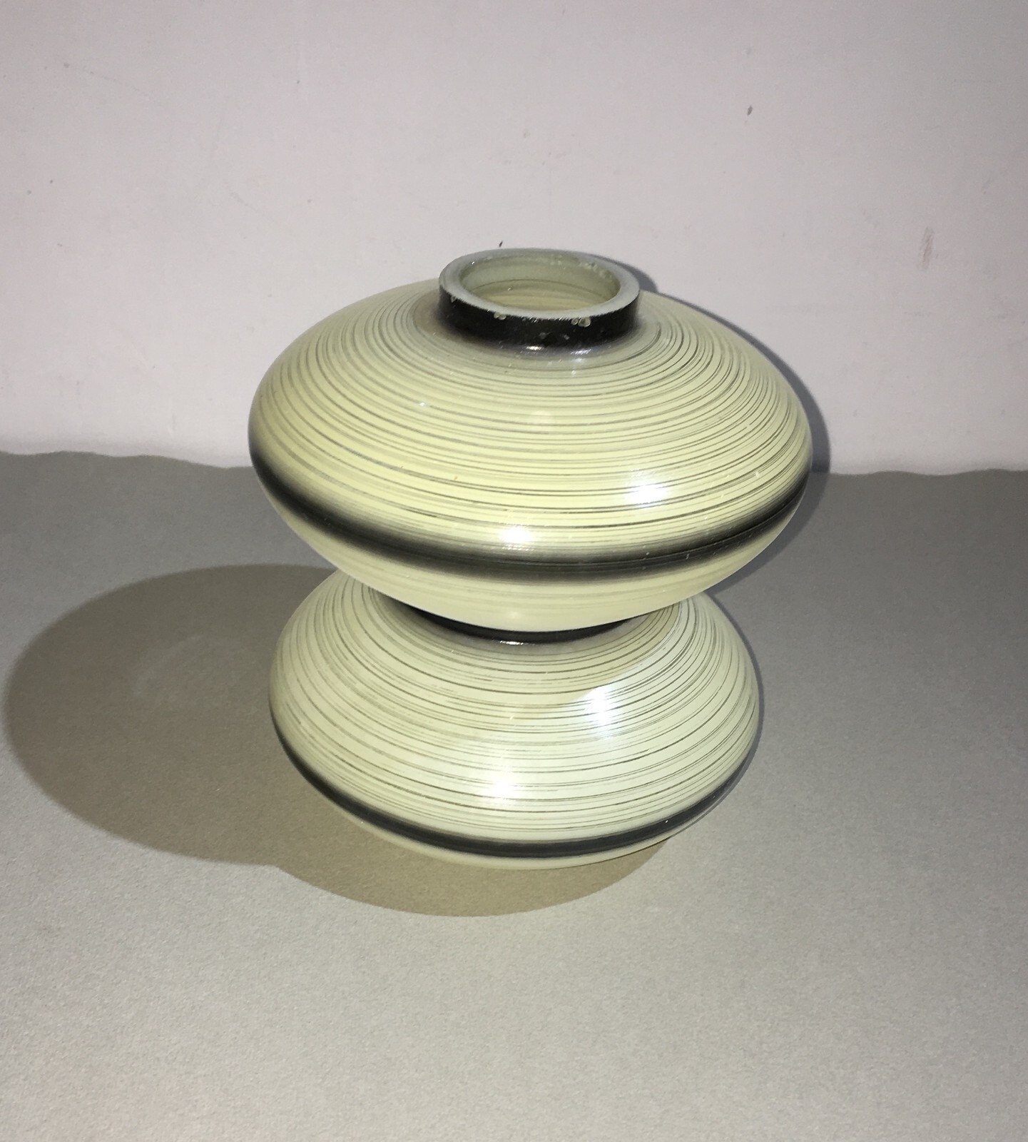 Lampade E Lampadari: Coppa Vitrea Decorata A Clessidra, d'Epoca