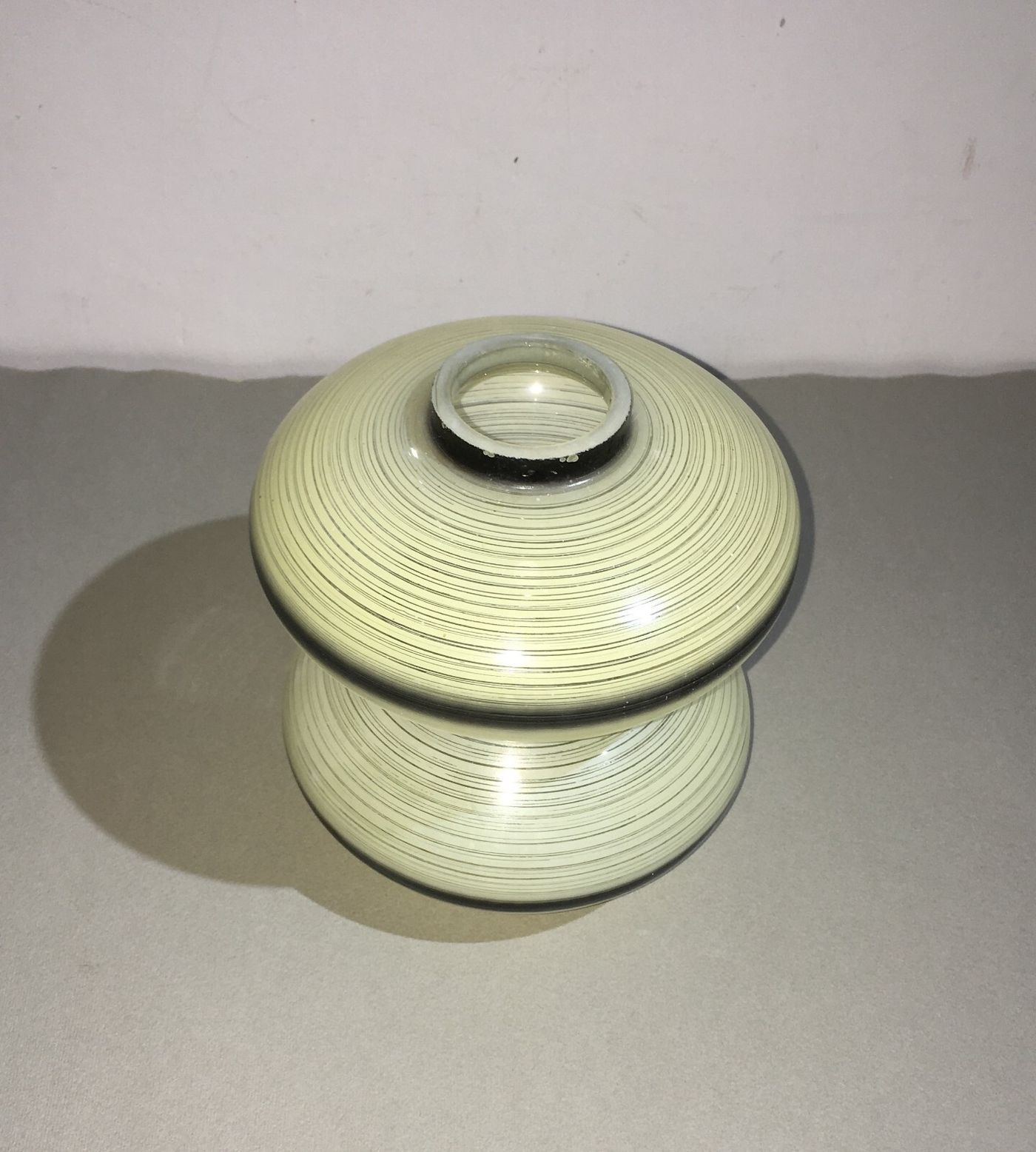 Lampade E Lampadari: Coppa Vitrea Decorata A Clessidra, d'Epoca