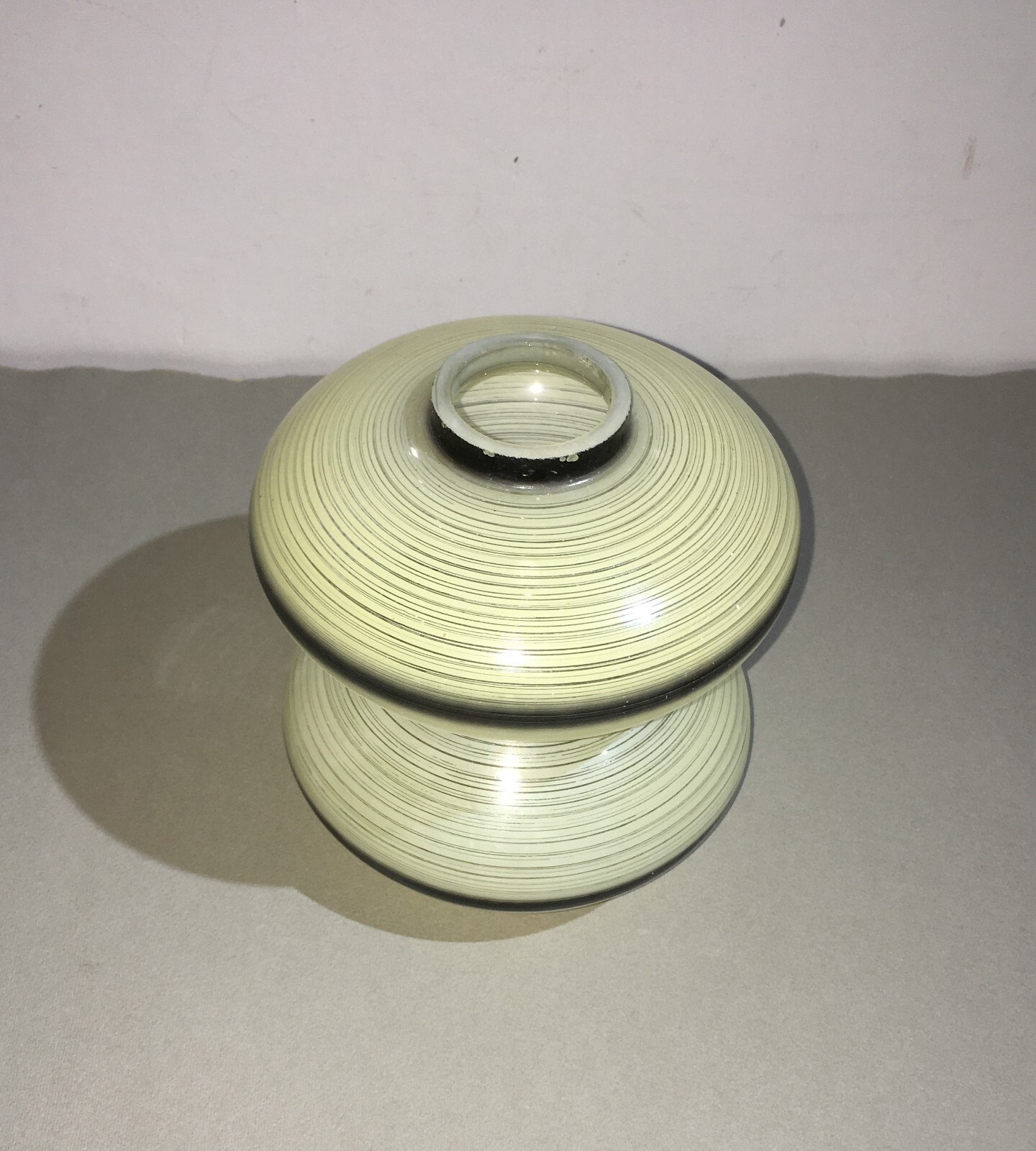 Lampade E Lampadari: Coppa Vitrea Decorata A Clessidra, d'Epoca