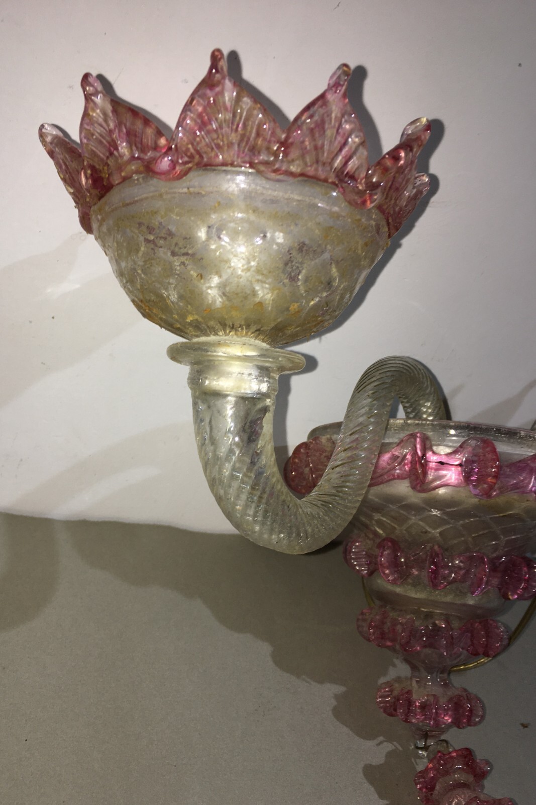 Illuminazione, Arti Decorative: Lampada In Vetro, Applique d'Epoca, Forse Venini