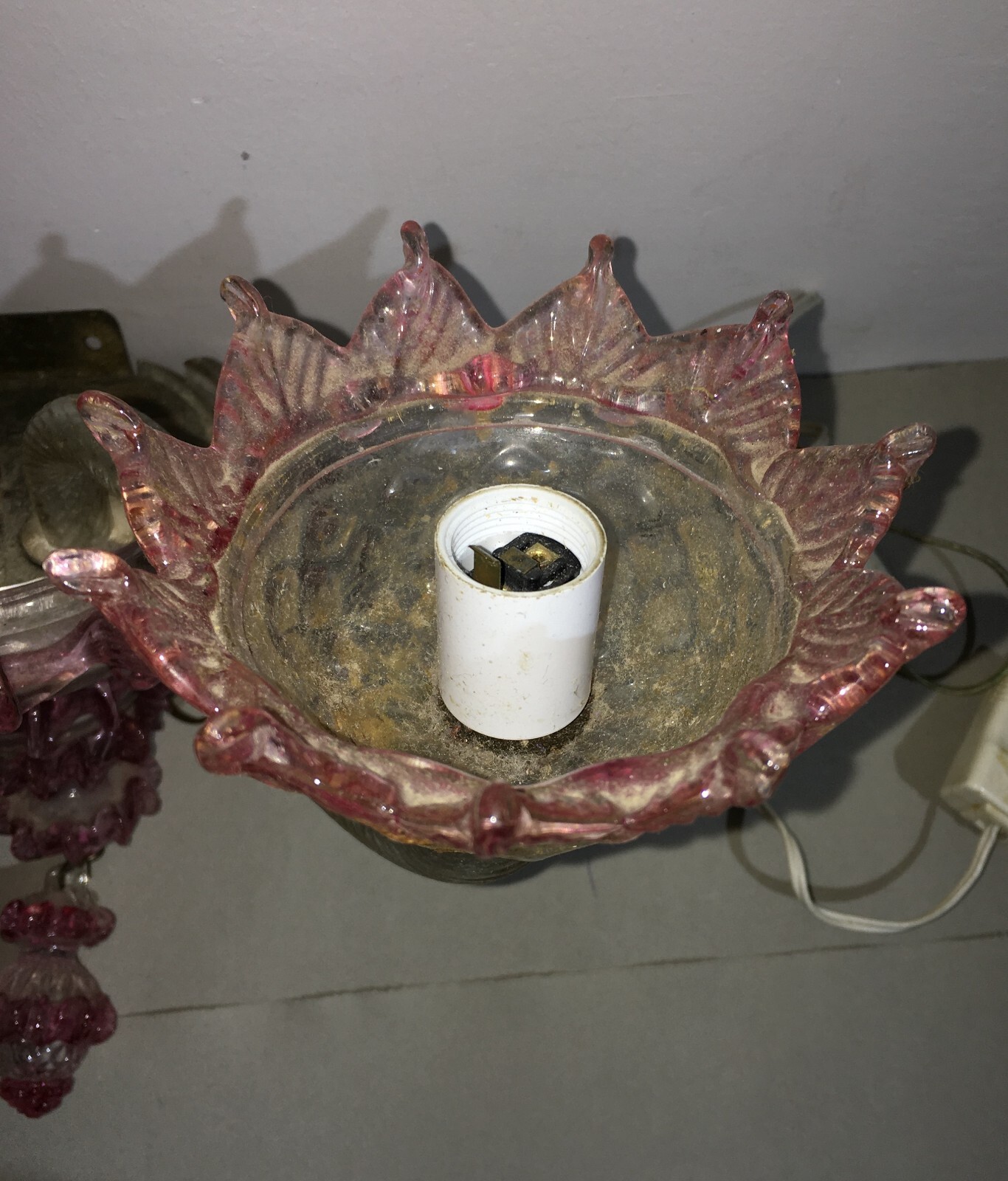Illuminazione, Arti Decorative: Lampada In Vetro, Applique d'Epoca, Forse Venini