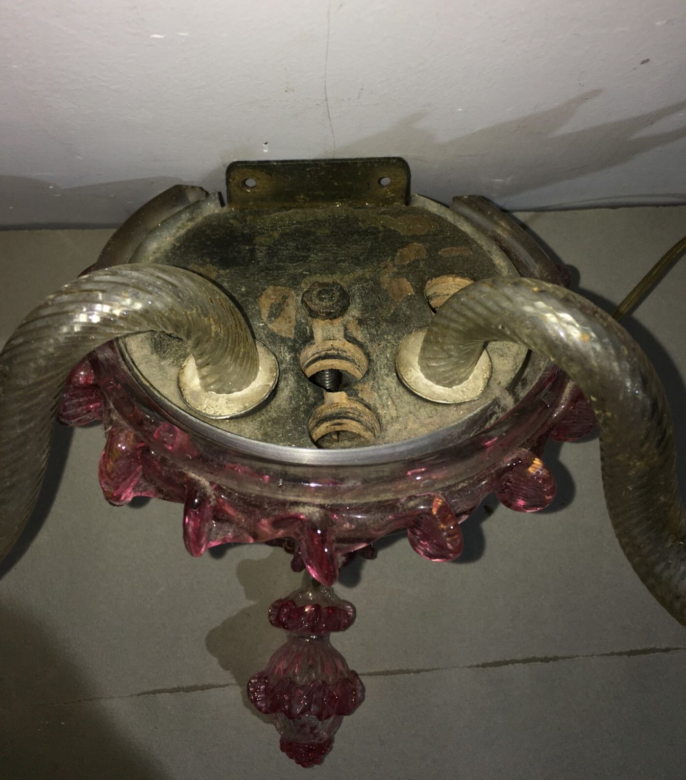 Illuminazione, Arti Decorative: Lampada In Vetro, Applique d'Epoca, Forse Venini
