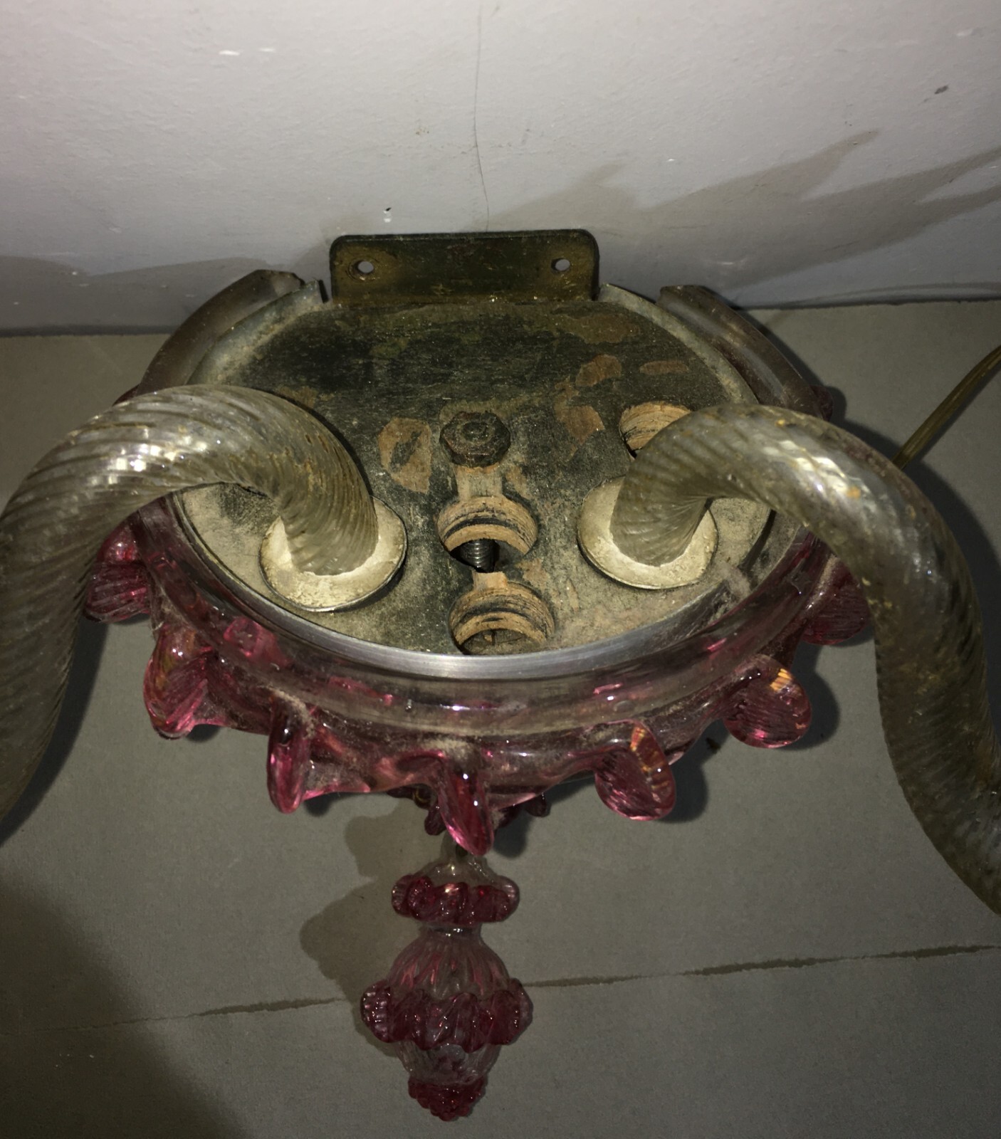 Illuminazione, Arti Decorative: Lampada In Vetro, Applique d'Epoca, Forse Venini