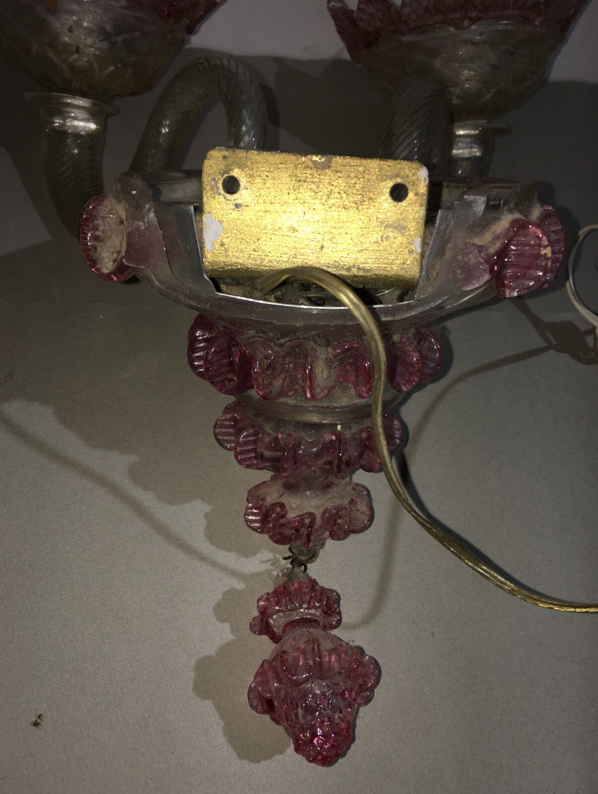 Illuminazione, Arti Decorative: Lampada In Vetro, Applique d'Epoca, Forse Venini