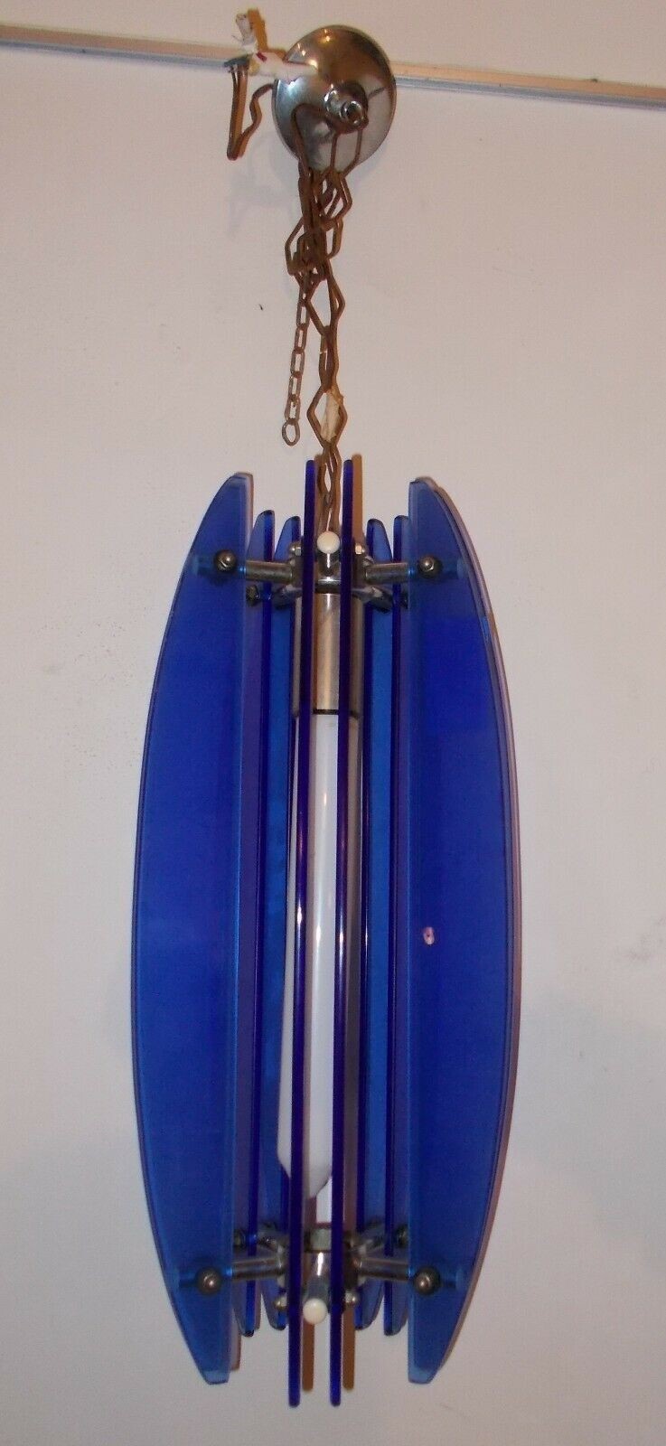 Lampada A Sospensione In Vetro Azzurro (Modernariato E Design)
