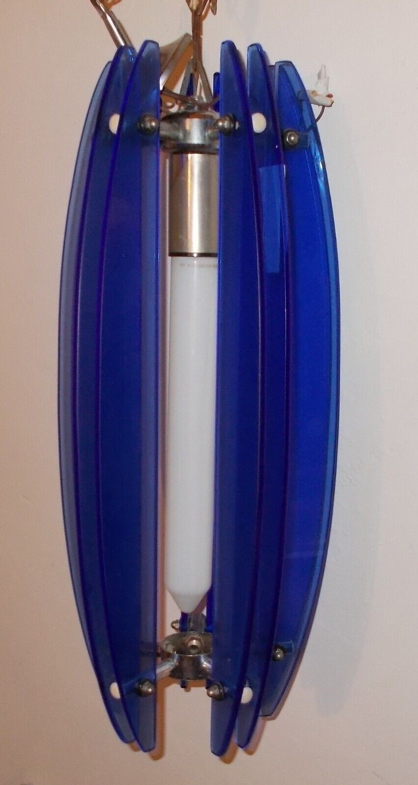 Lampada A Sospensione In Vetro Azzurro (Modernariato E Design)