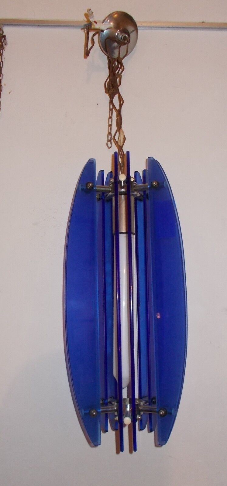 Lampada A Sospensione In Vetro Azzurro (Modernariato E Design)