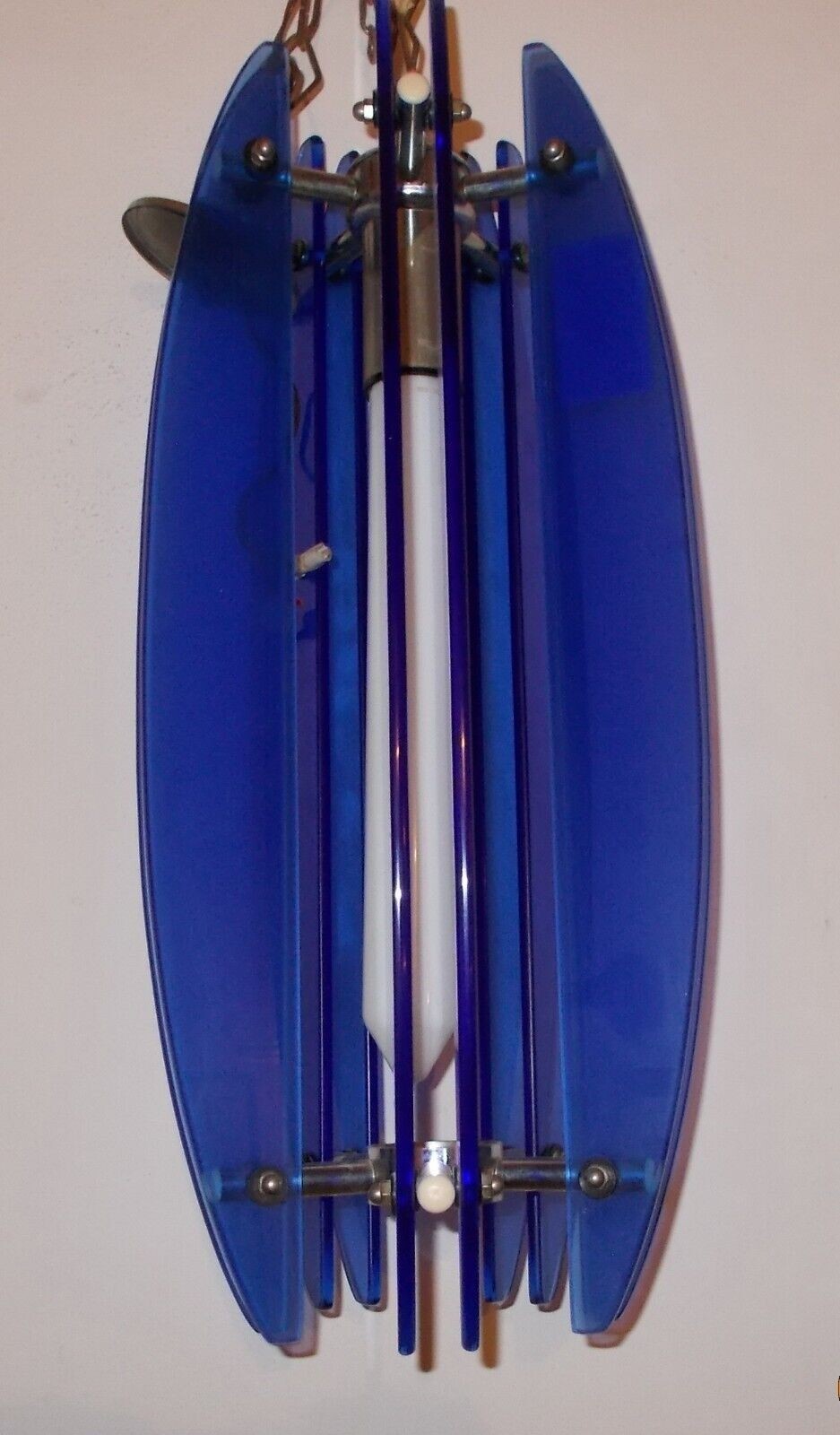 Lampada A Sospensione In Vetro Azzurro (Modernariato E Design)