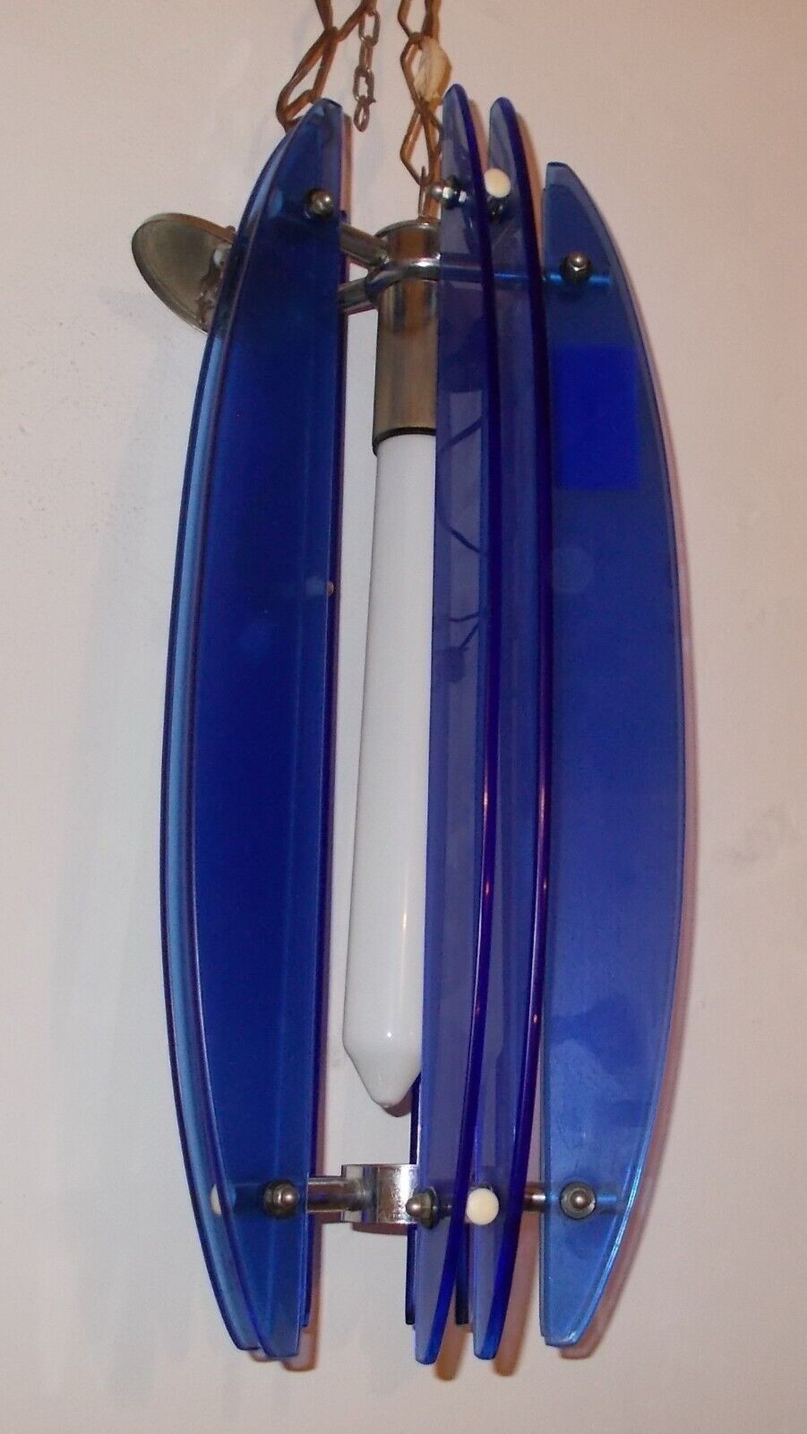 Lampada A Sospensione In Vetro Azzurro (Modernariato E Design)