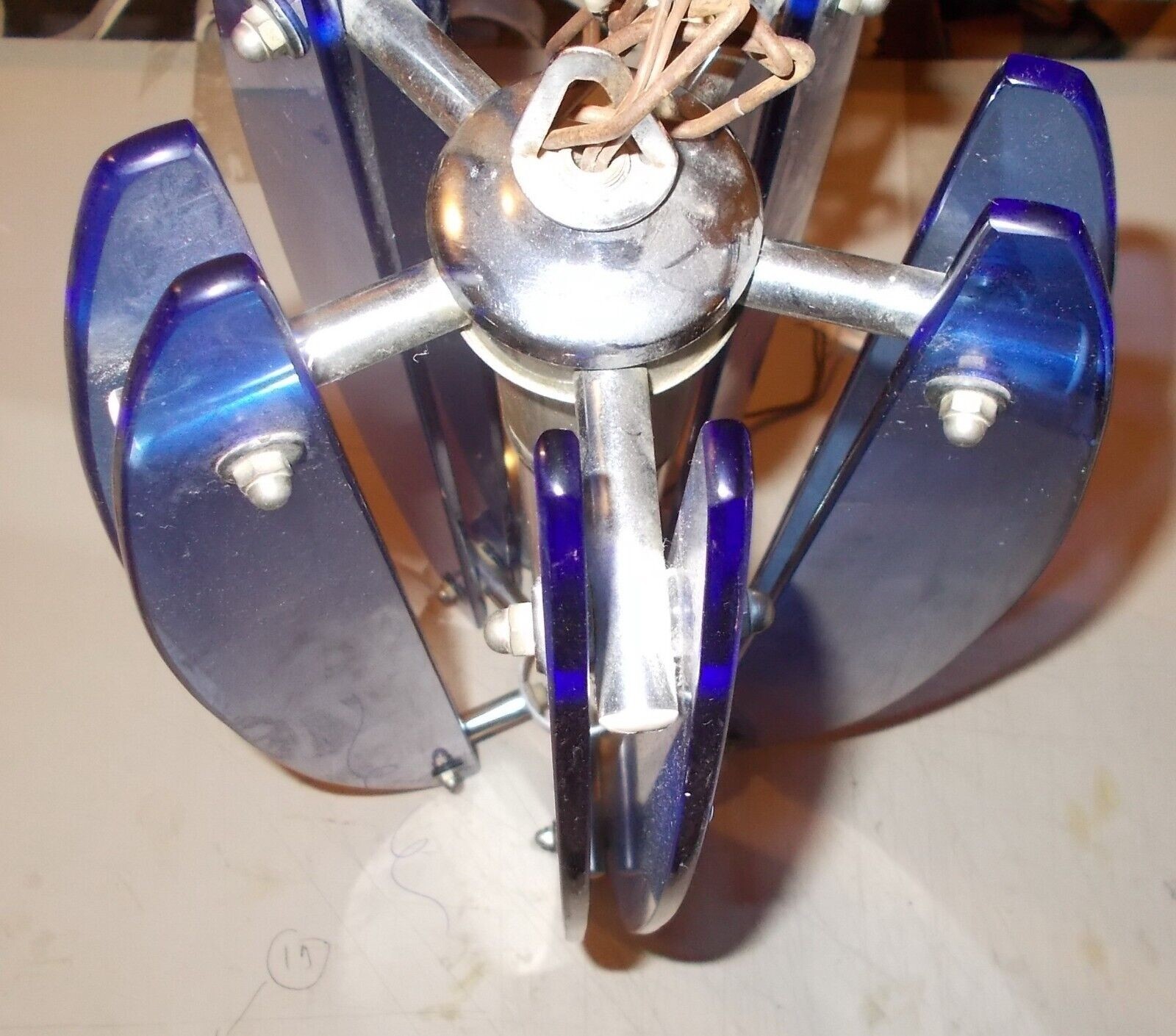 Lampada A Sospensione In Vetro Azzurro (Modernariato E Design)