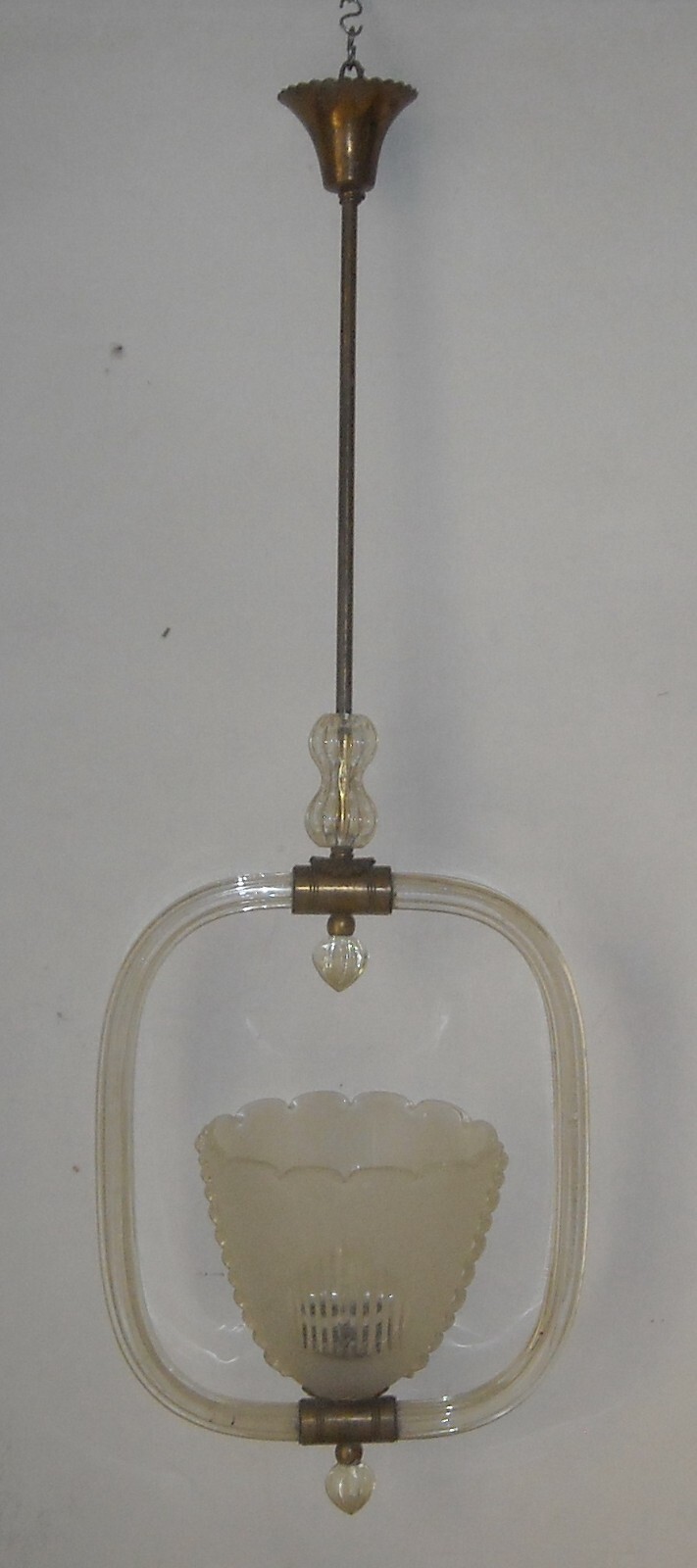 Lampadario A Sospensione In Vetro Di Design E Modernariato