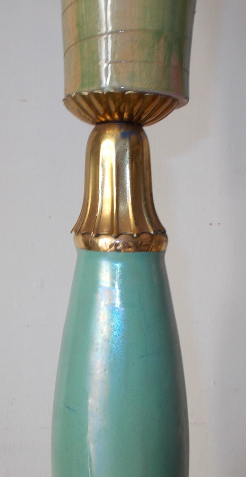 Modernariato, Design: Decorativa Lampada d'Epoca Piantana Anni '50 Con Decori Floreali