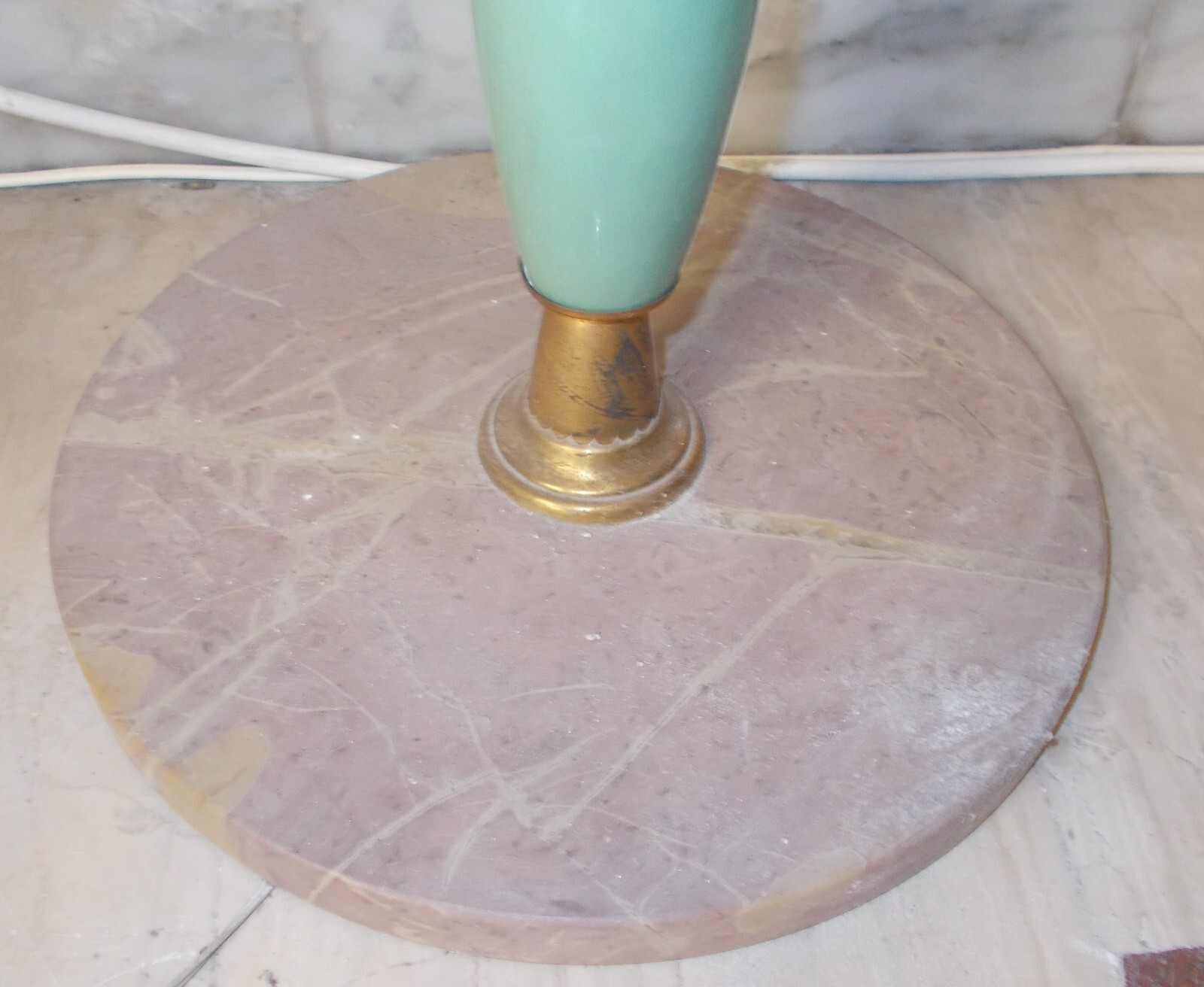 Modernariato, Design: Decorativa Lampada d'Epoca Piantana Anni '50 Con Decori Floreali