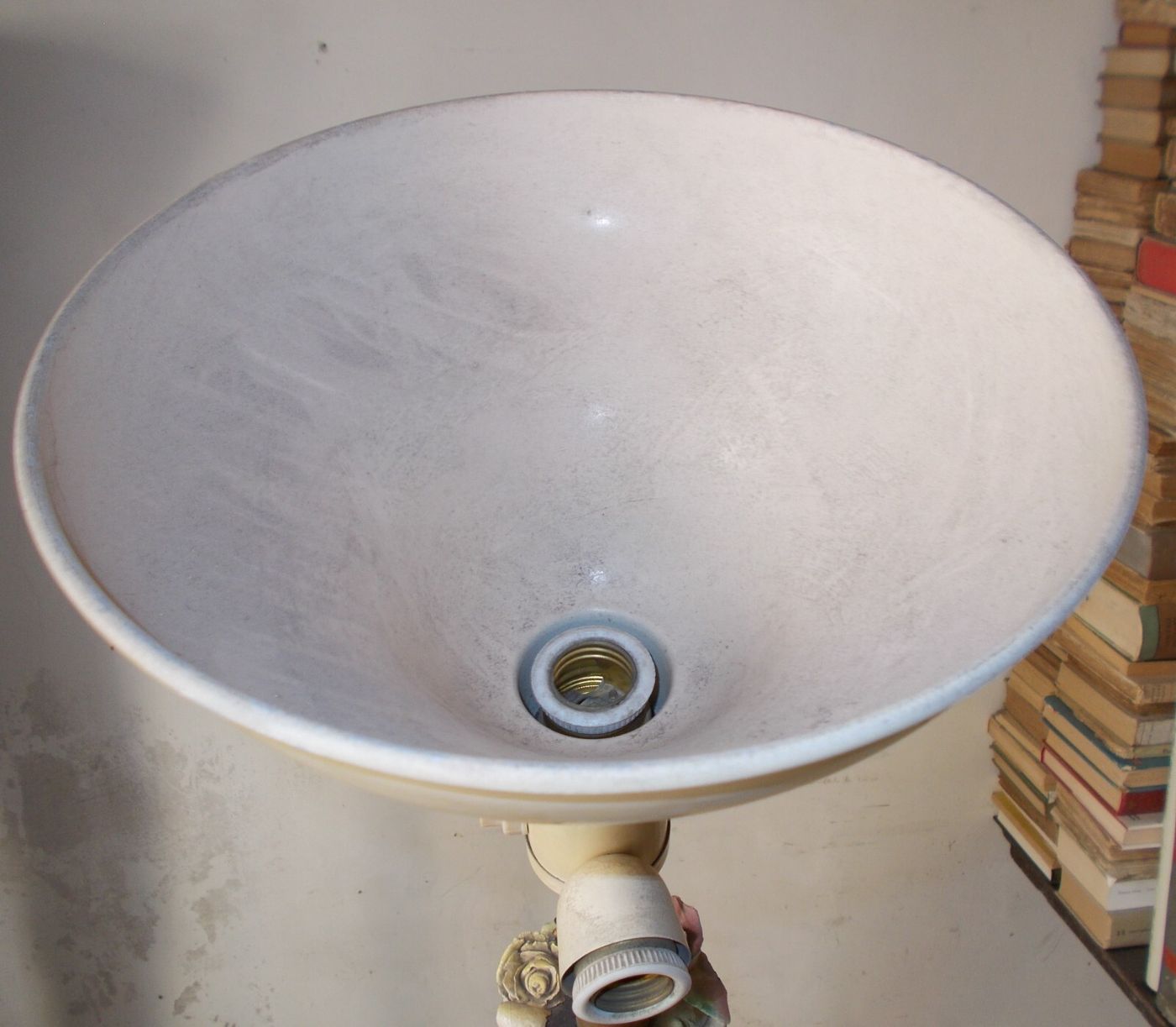 Modernariato, Design: Decorativa Lampada d'Epoca Piantana Anni '50 Con Decori Floreali