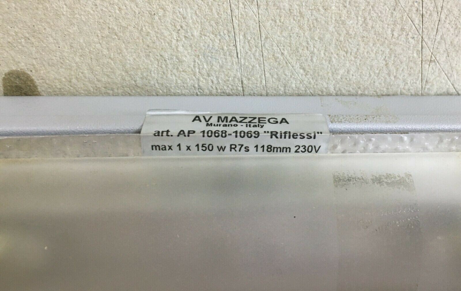 Lampada Applique Decorativa In Vetro Di Murano AV Mazzega   Modernariato