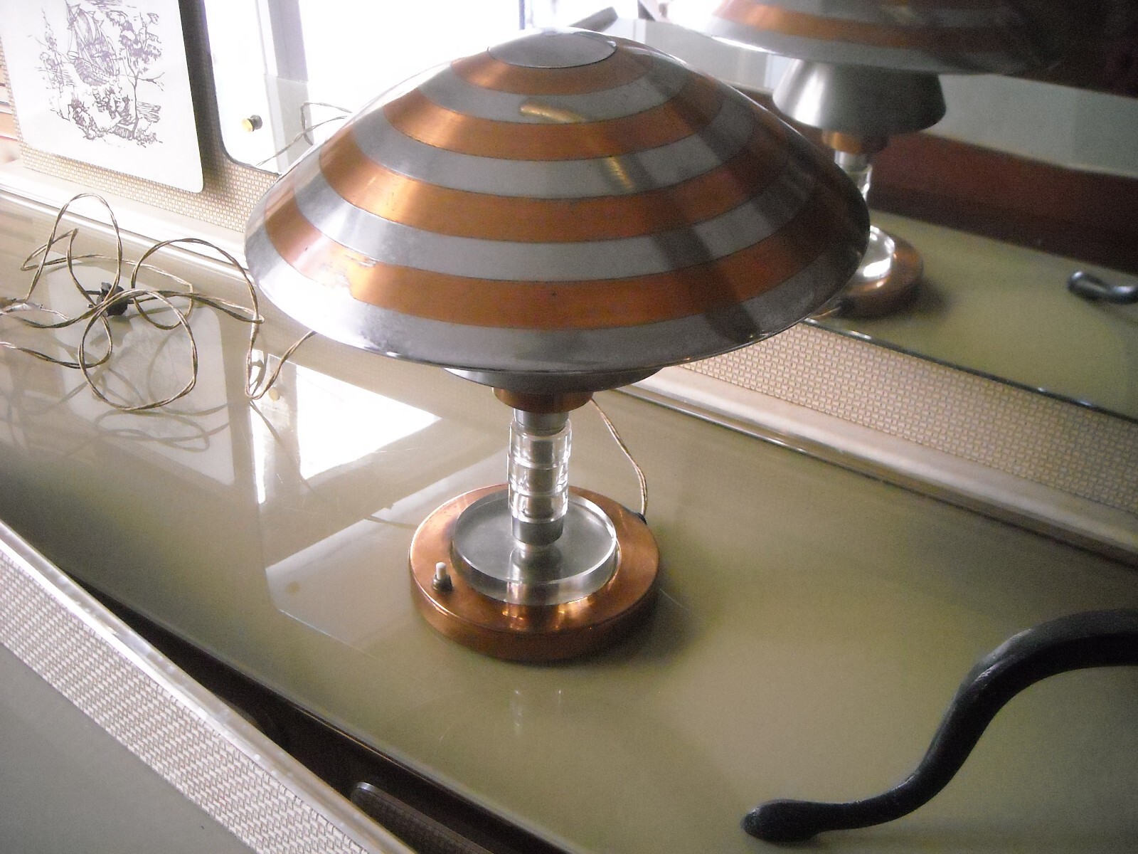 Lampada Da Tavolo Decorativa In Stile Modernariato, Era Ponti