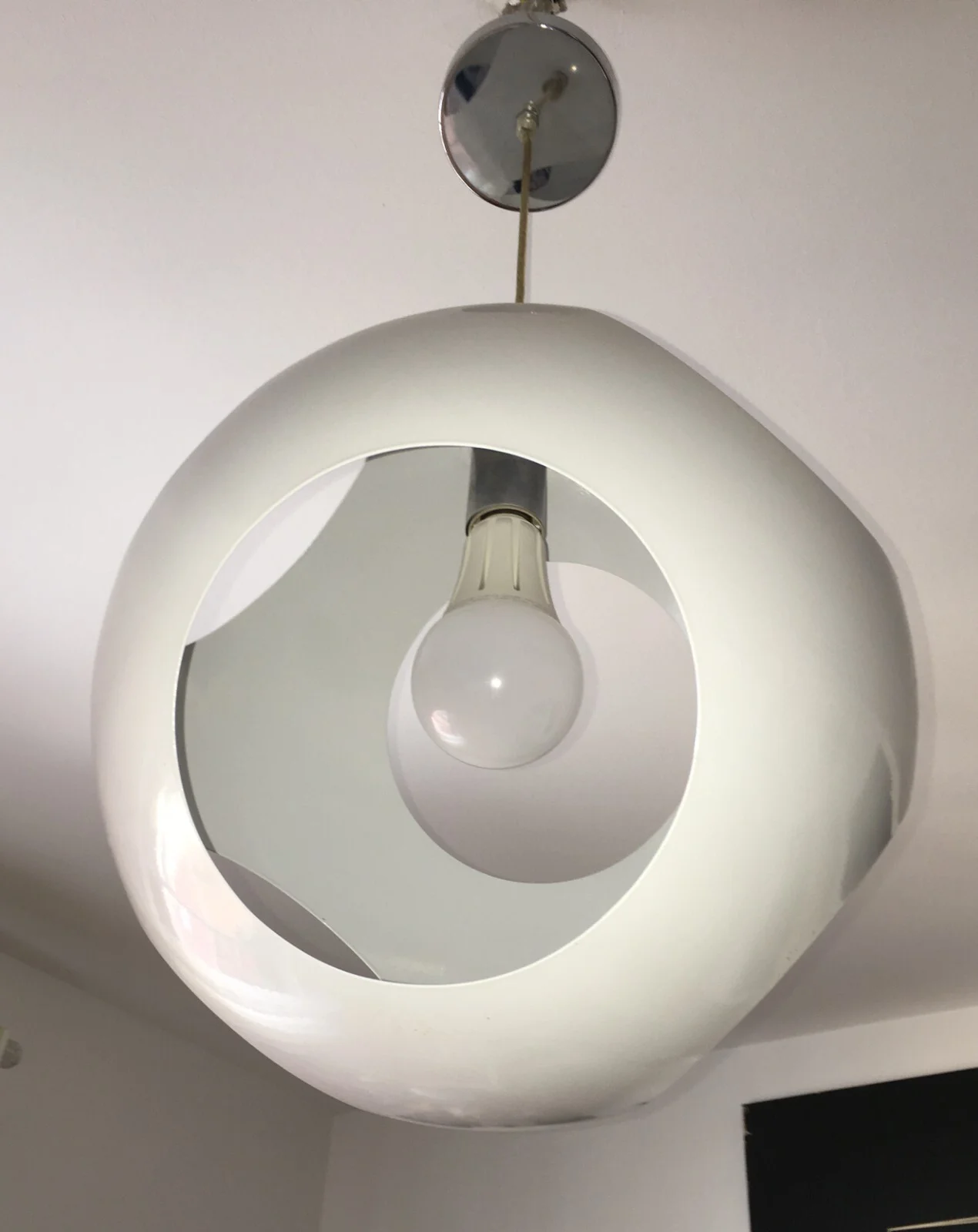 Spherical Space Age Pendant Lamp in Lacquered Metal