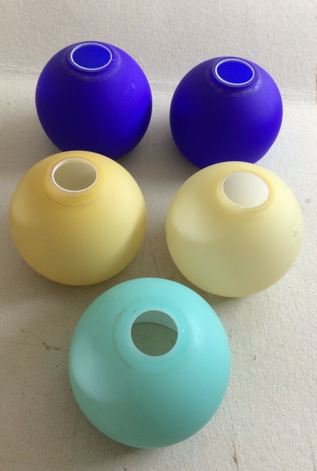 Coppe Per Lampade In Vetro Colorato A Globo, Set Di Cinque