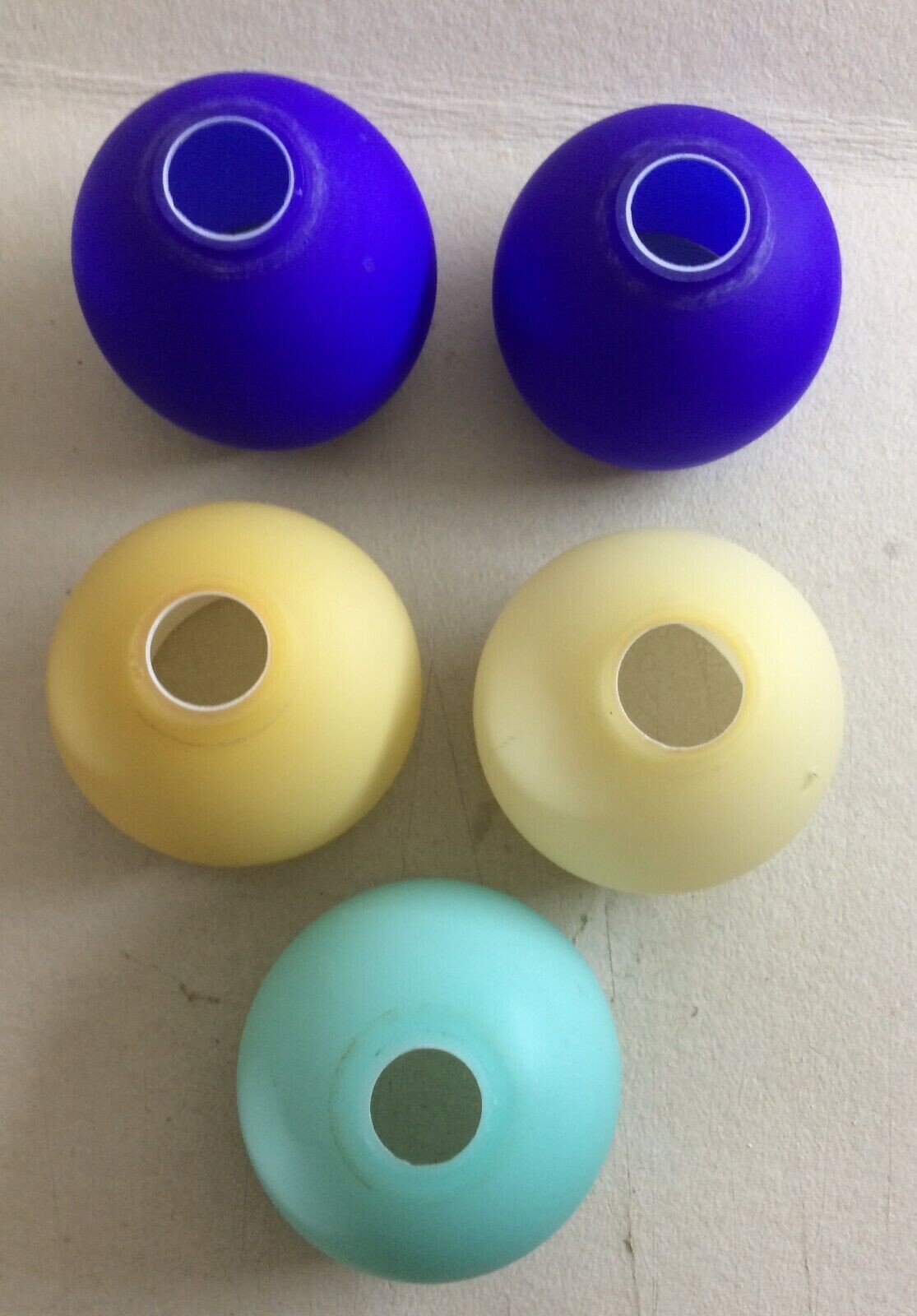Coppe Per Lampade In Vetro Colorato A Globo, Set Di Cinque