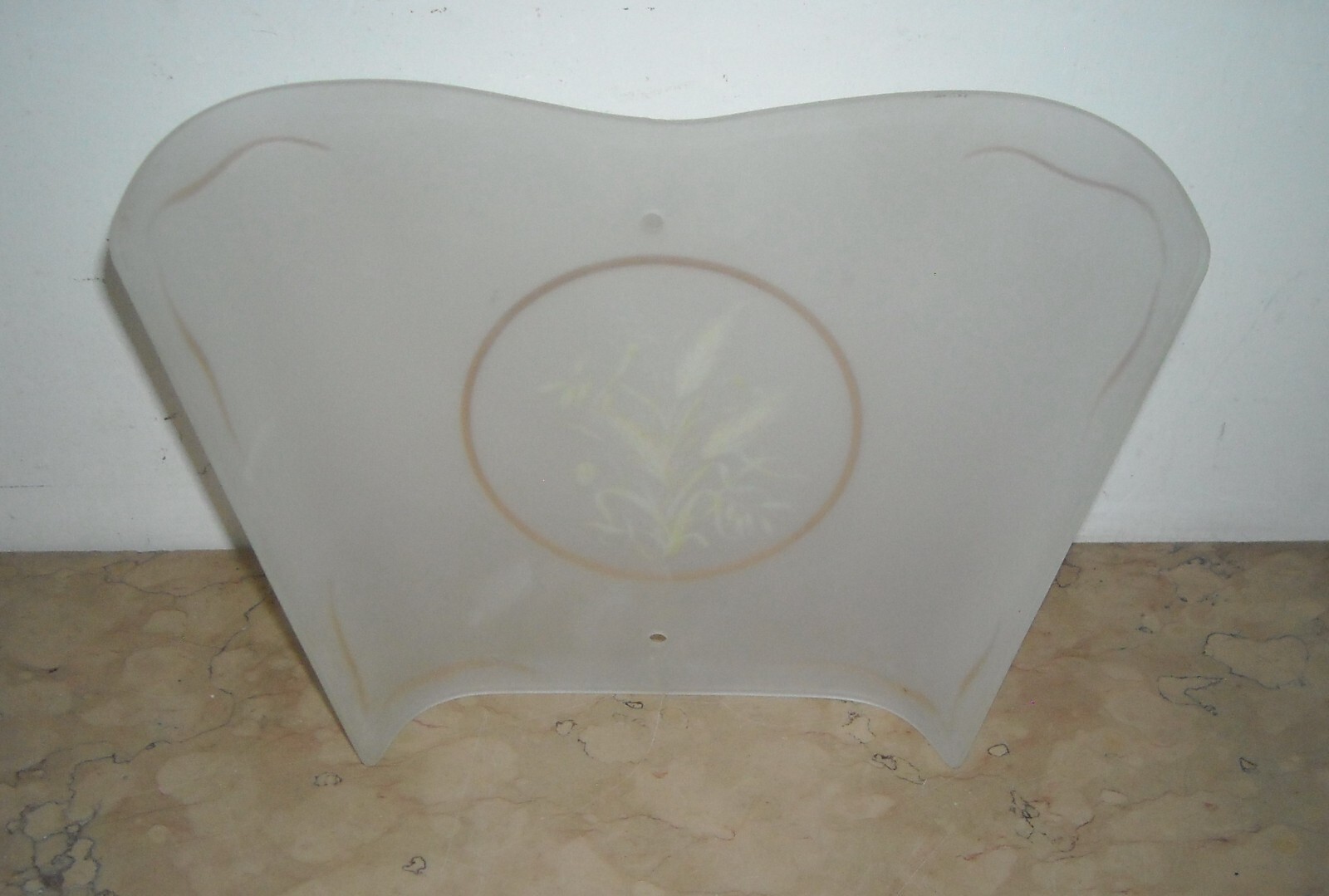 Vetro Decorativo Per Lampada Con Motivi A Spighe Di Grano, Metà Del Novecento