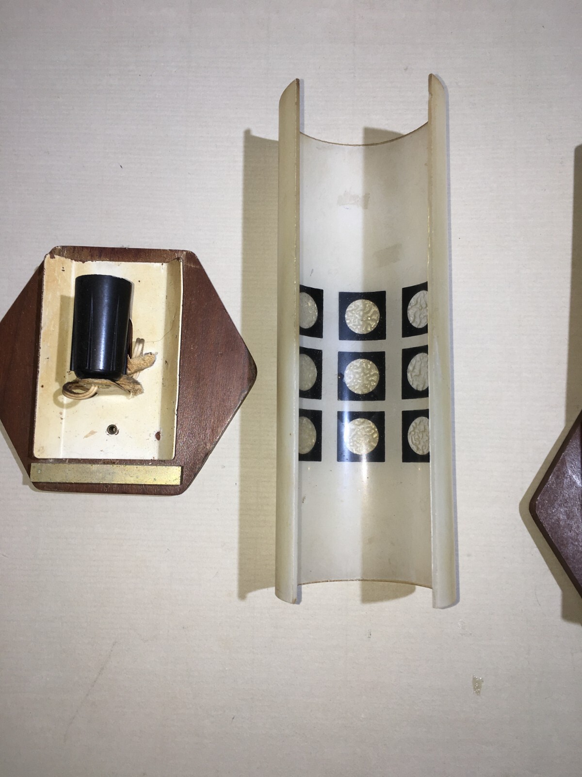 Coppia Di Appliques In Vetro E Legno, Era Gio Ponti