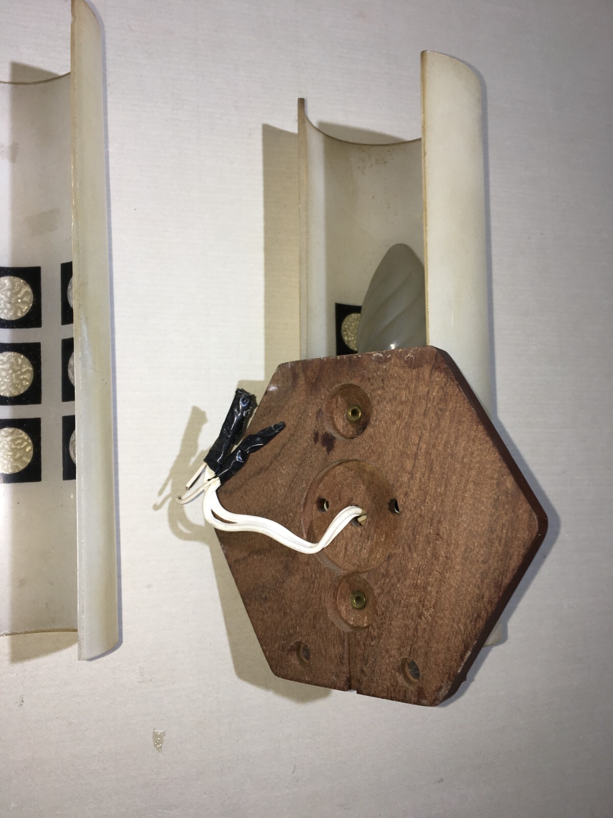 Coppia Di Appliques In Vetro E Legno, Era Gio Ponti