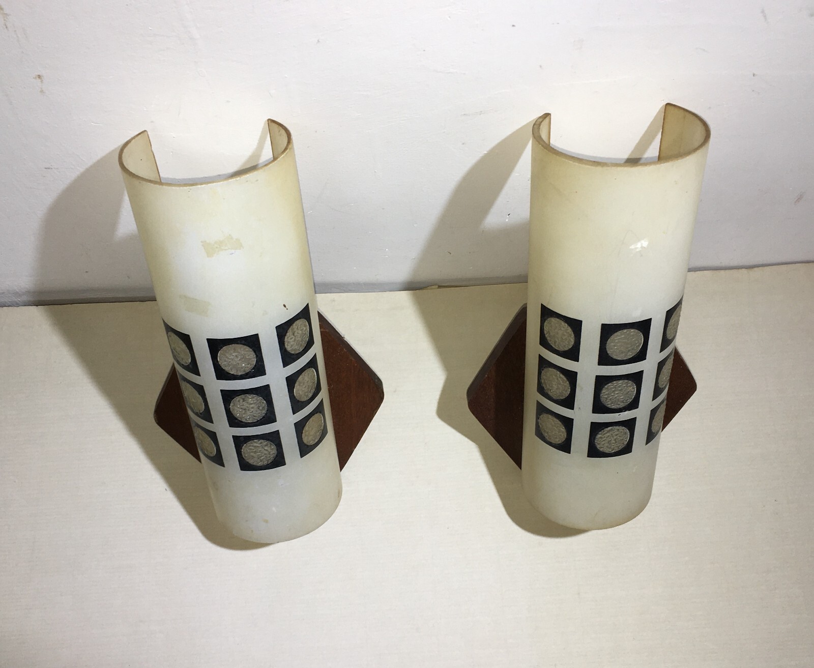 Coppia Di Appliques In Vetro E Legno, Era Gio Ponti