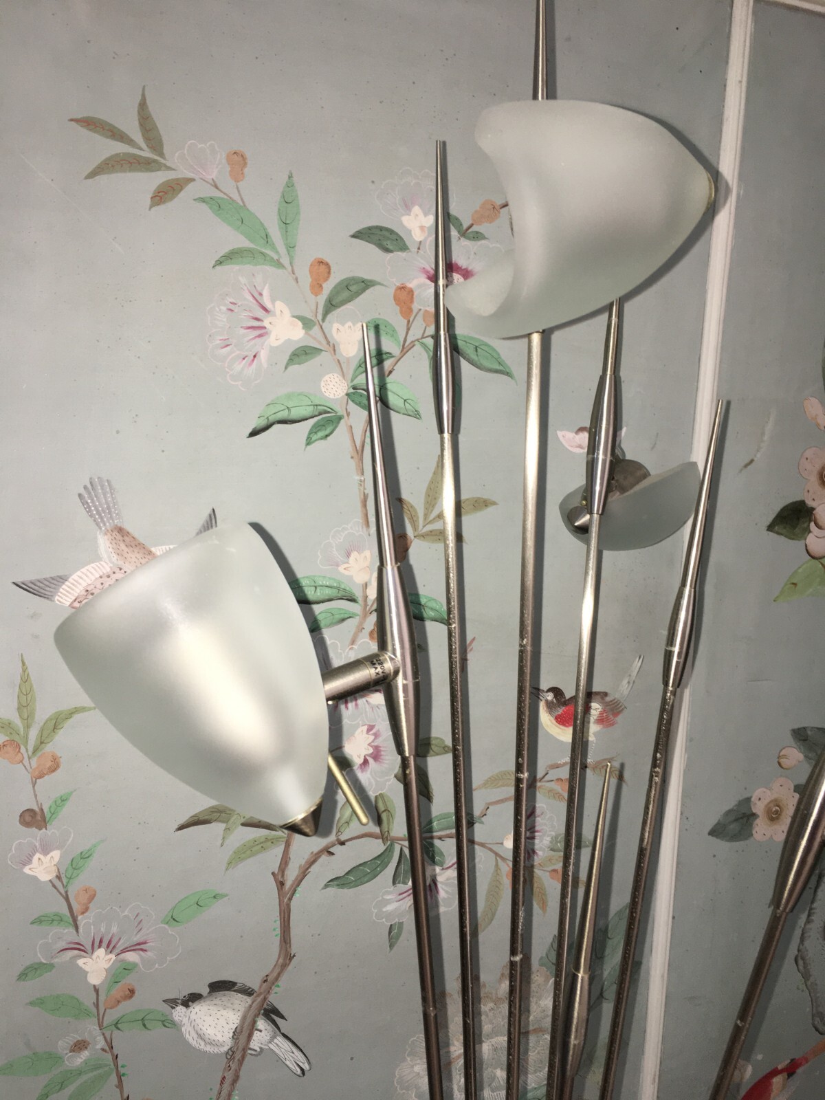 Lampada Piantana Aureliano Toso In Vetro Di Murano E Metallo