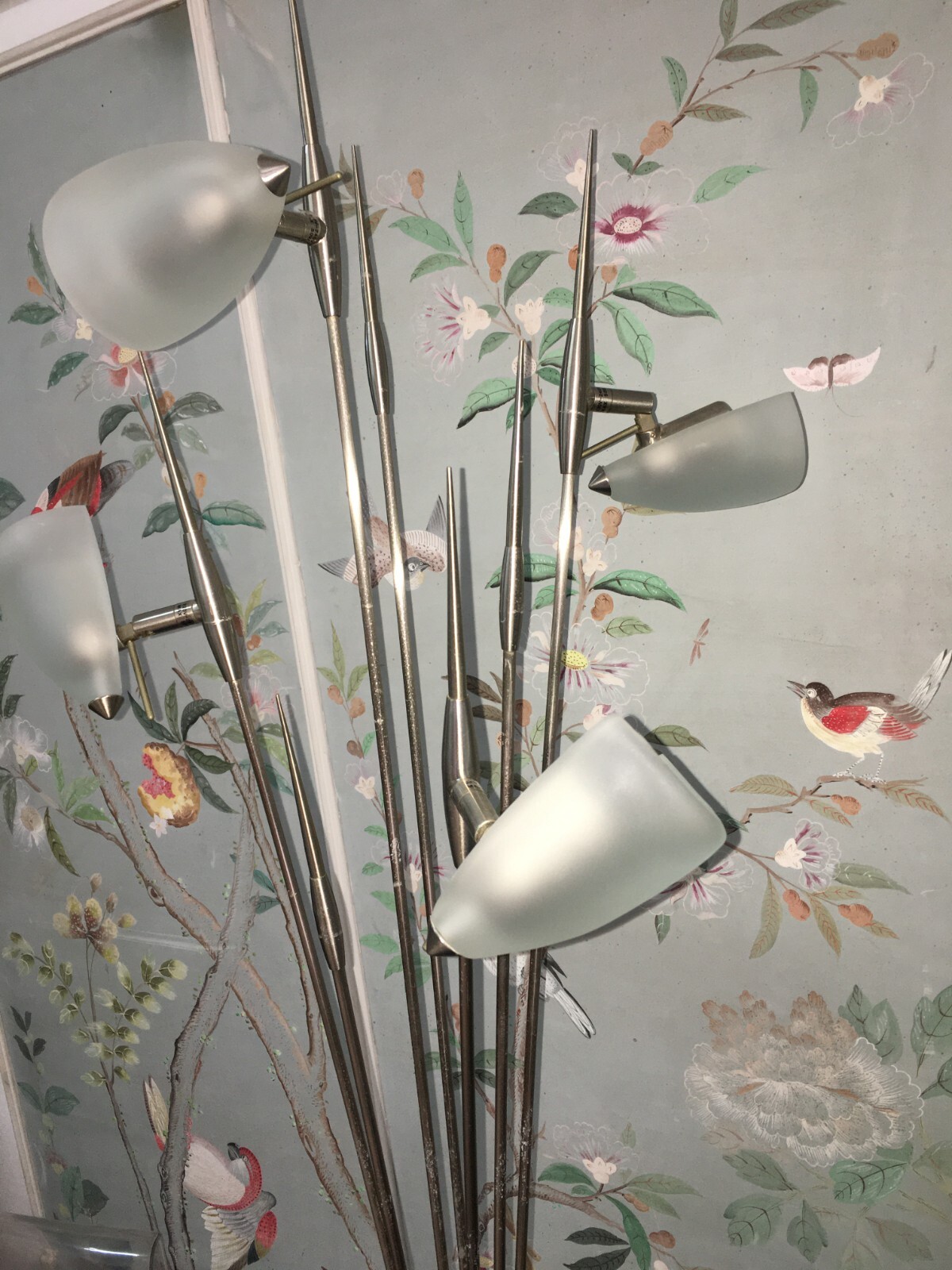 Lampada Piantana Aureliano Toso In Vetro Di Murano E Metallo
