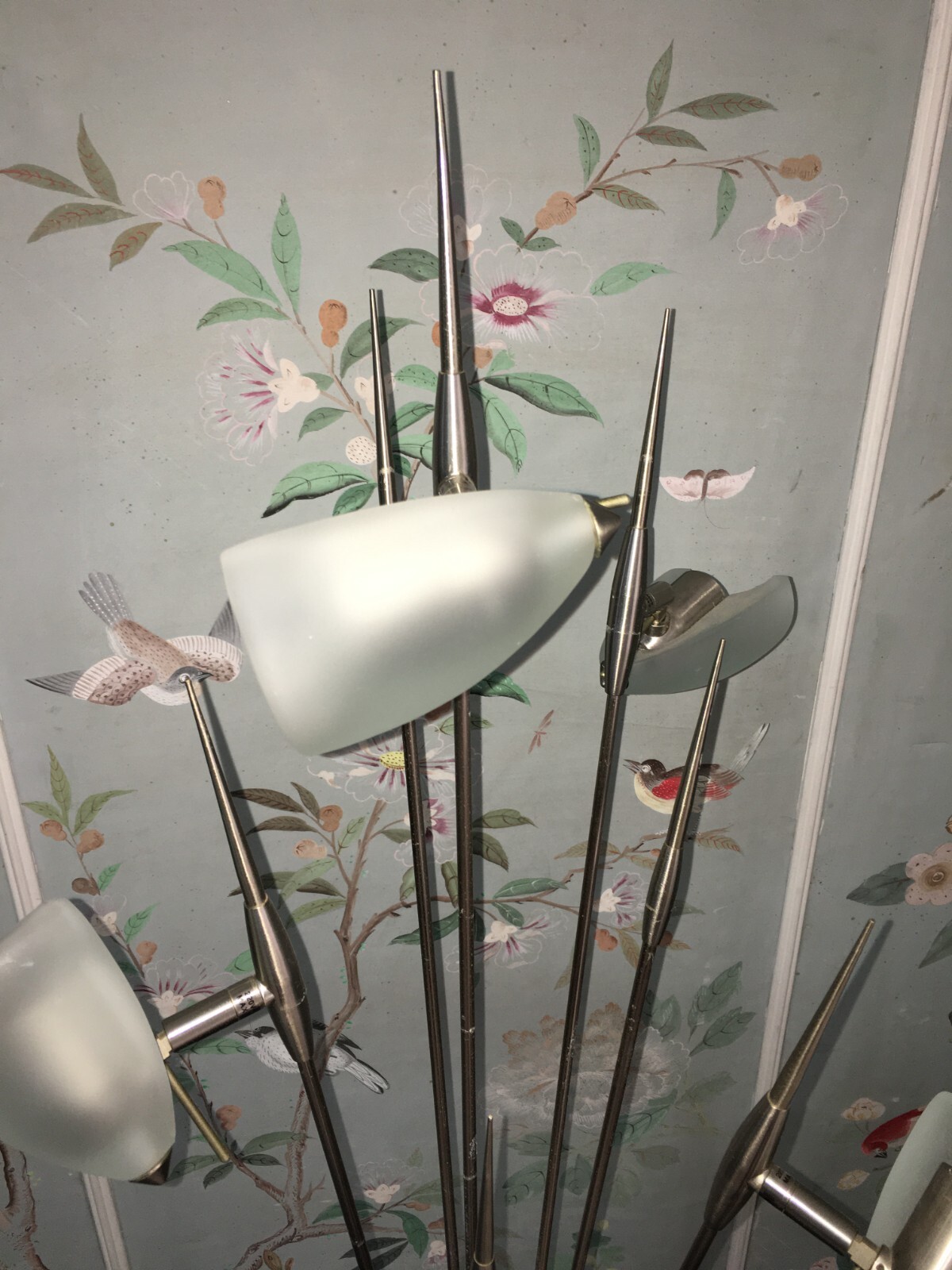 Lampada Piantana Aureliano Toso In Vetro Di Murano E Metallo