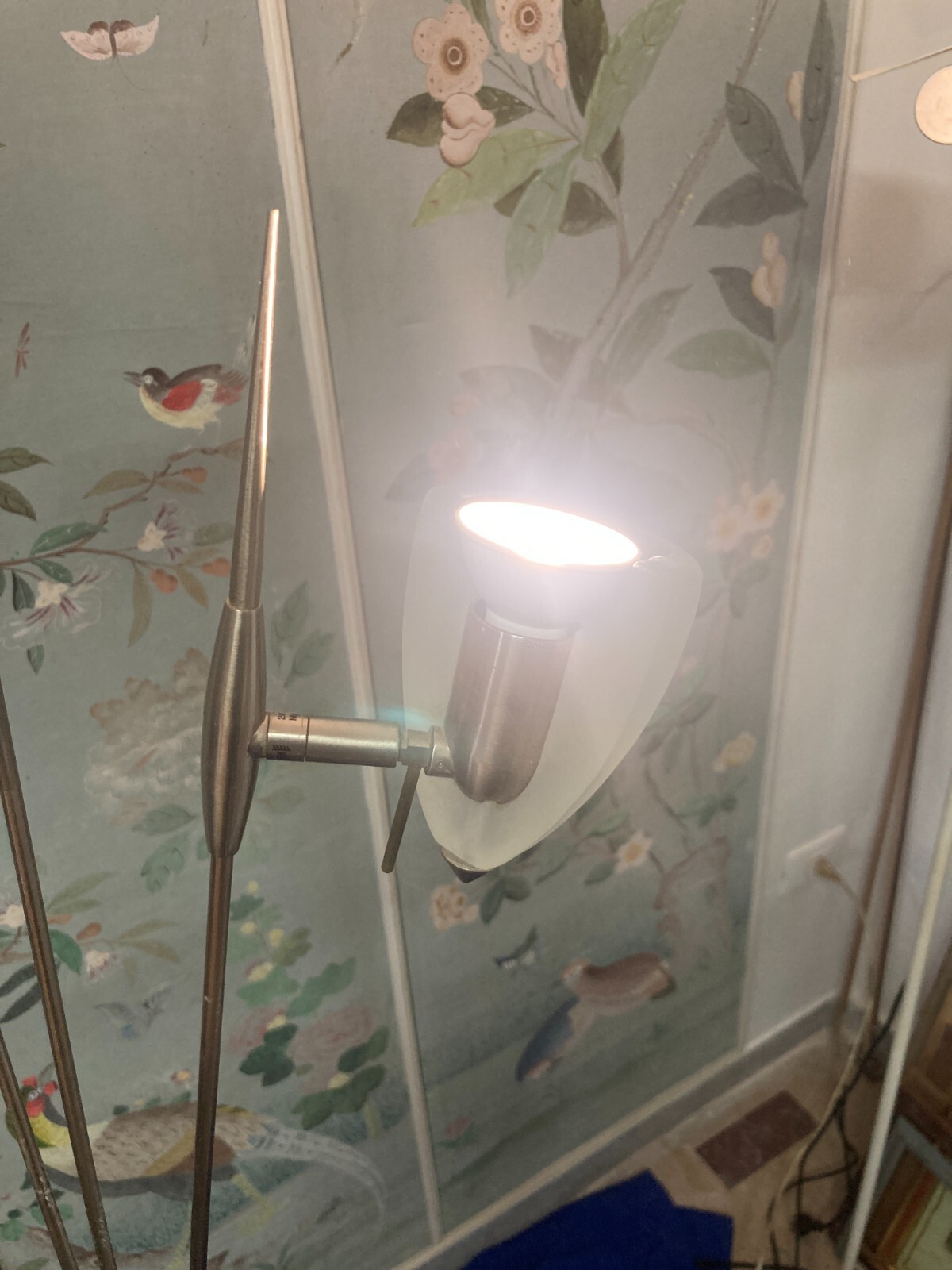 Lampada Piantana Aureliano Toso In Vetro Di Murano E Metallo